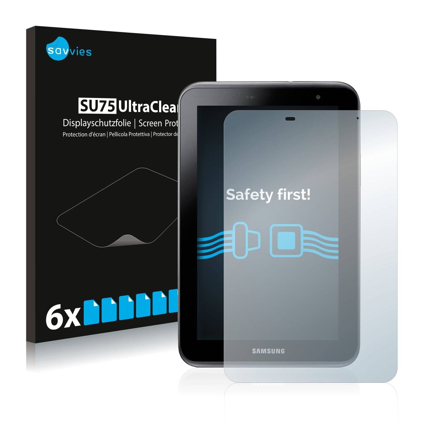 6x Savvies SU75 Displayschutzfolie für Samsung Galaxy Tab 2