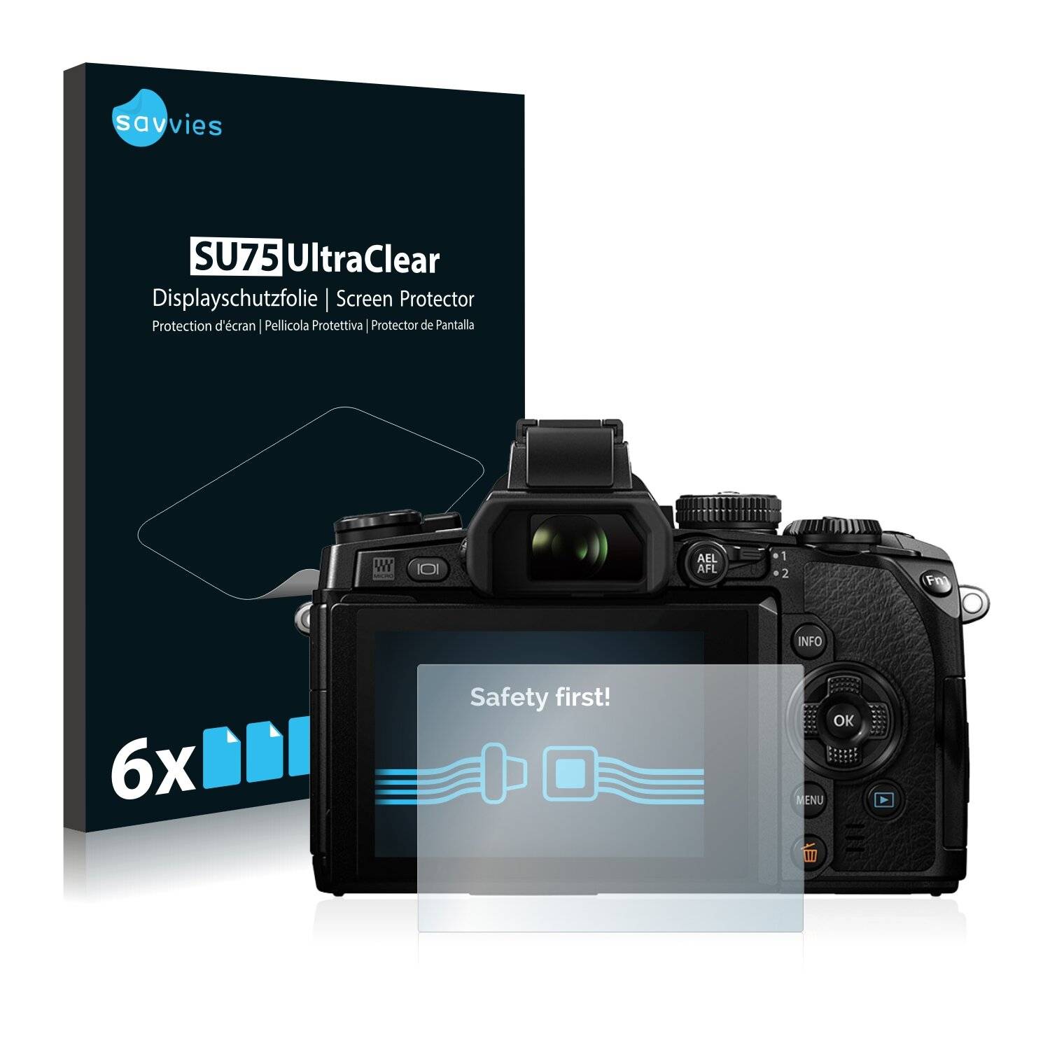 6x Savvies SU75 Displayschutzfolie für Olympus OM-D