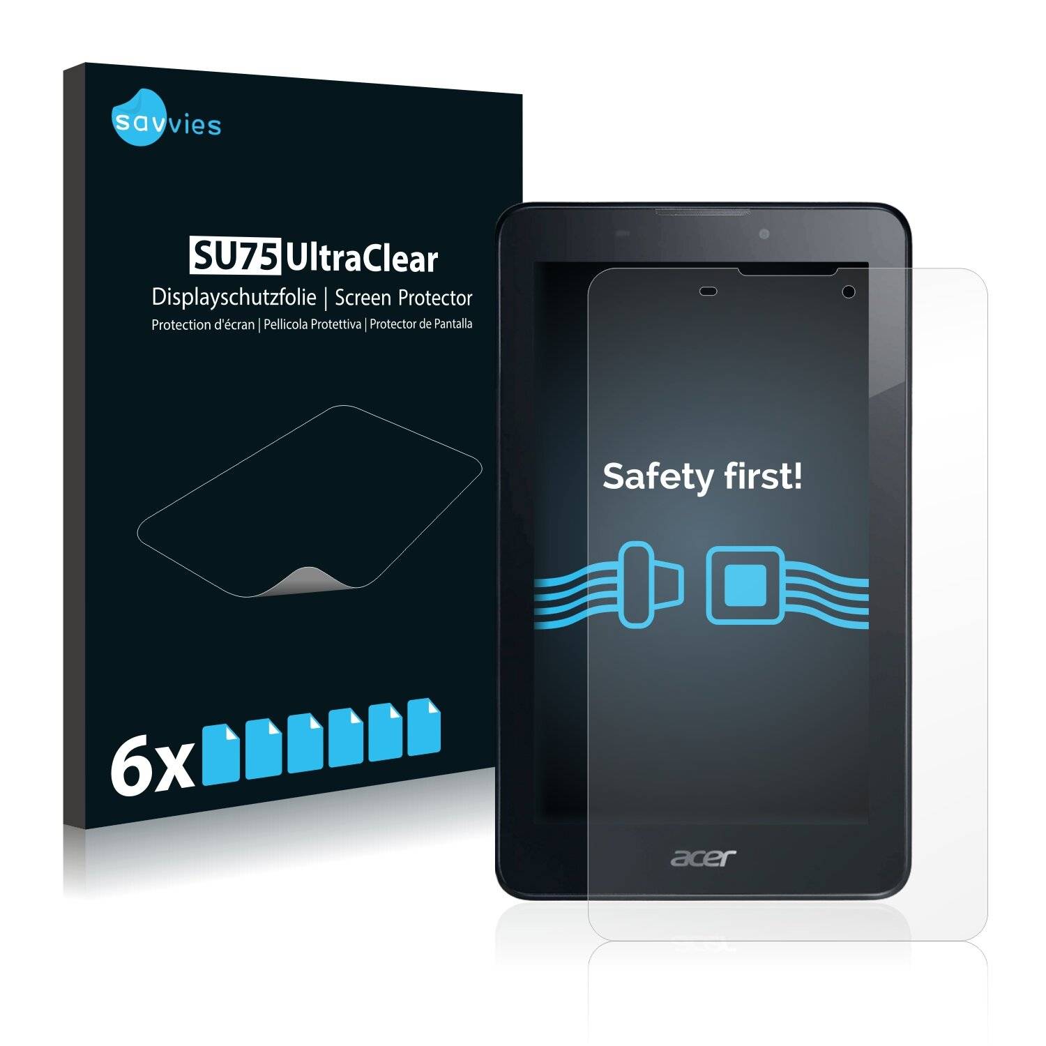 6x Savvies SU75 Displayschutzfolie für Acer Iconia Tab