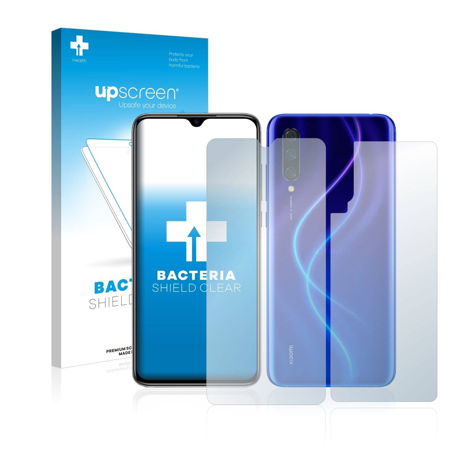 upscreen Bacteria Shield Clear Premium Antibakterielle Displayschutzfolie für Xiaomi Mi 9