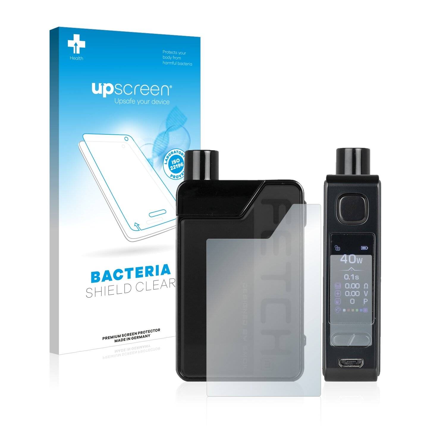 upscreen Bacteria Shield Clear Premium Antibakterielle Displayschutzfolie für Smok Fetch