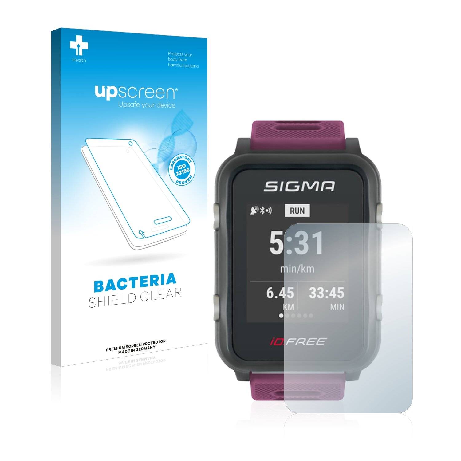 upscreen Bacteria Shield Clear Premium Antibakterielle Displayschutzfolie für Sigma iD