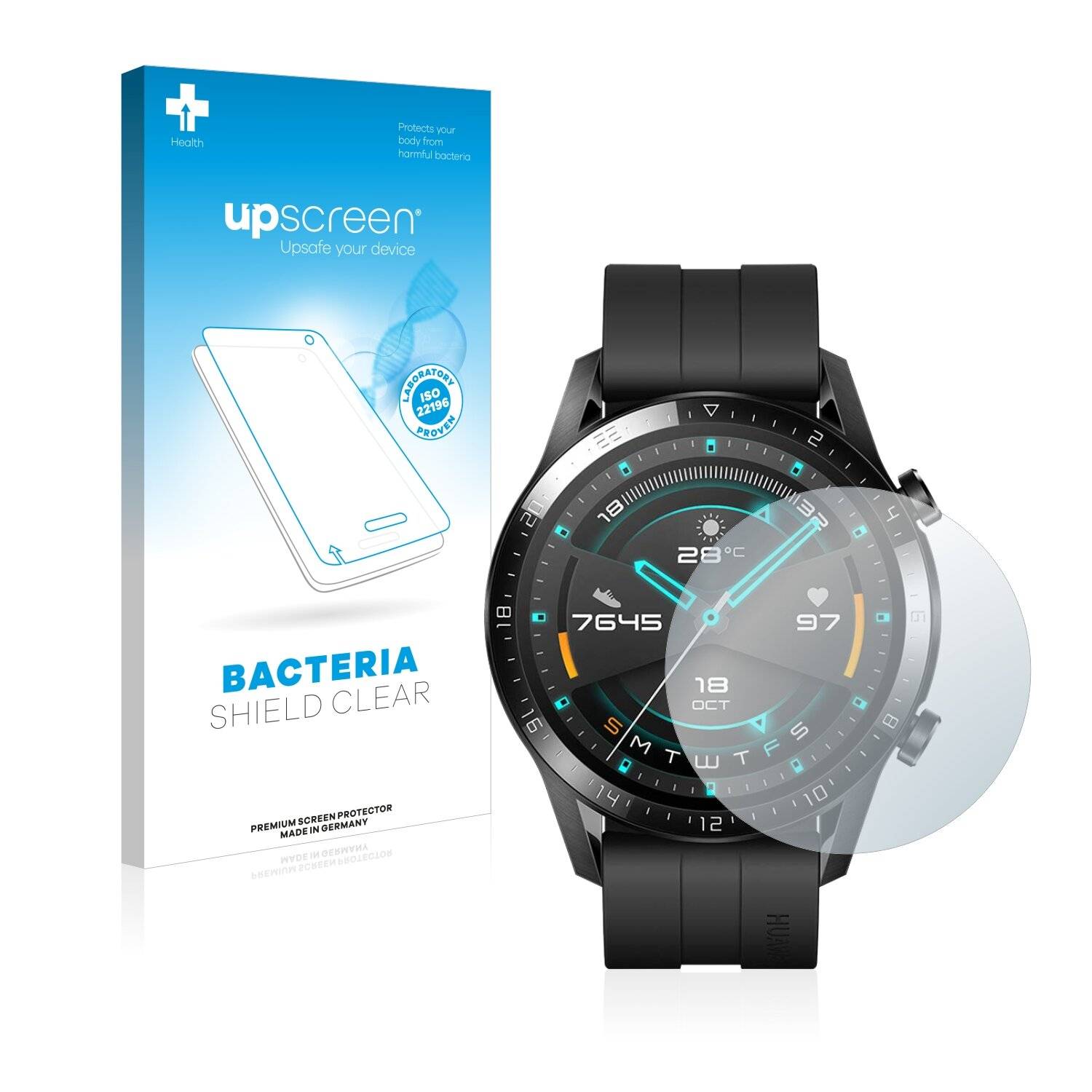 upscreen Bacteria Shield Clear Premium Antibakterielle Displayschutzfolie für Huawei Watch