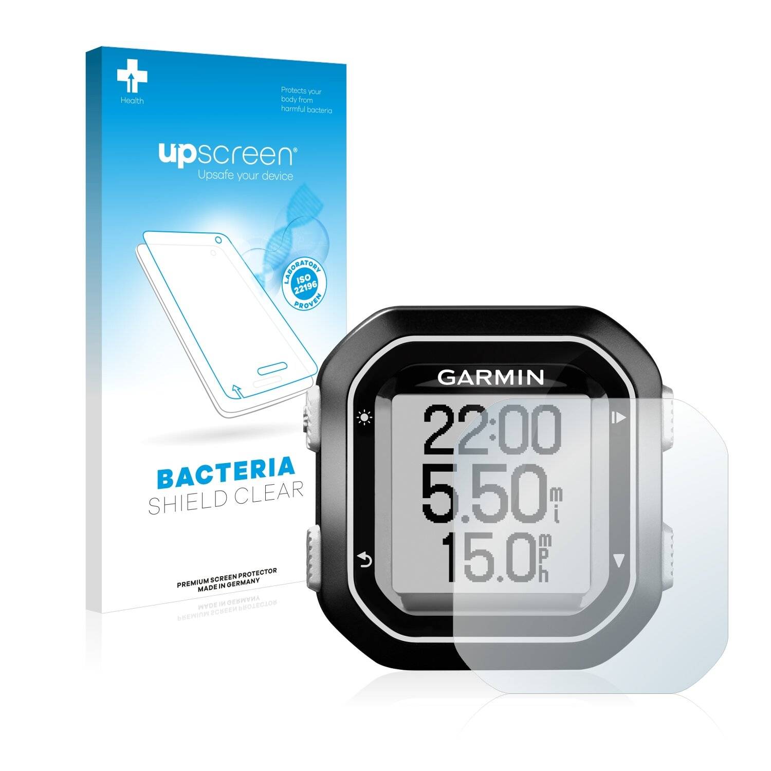 upscreen Bacteria Shield Clear Premium Antibakterielle Displayschutzfolie für Garmin Edge