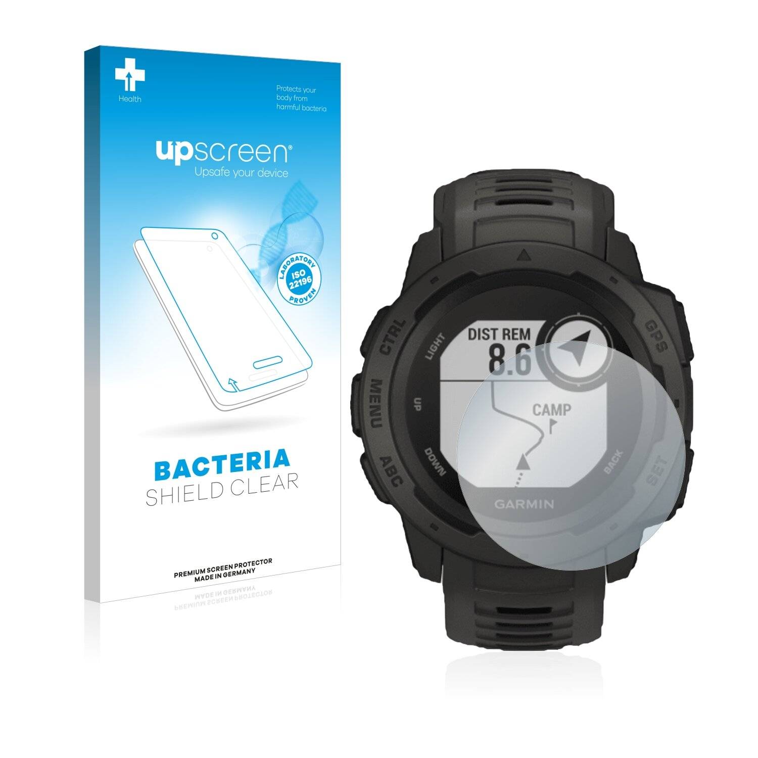 upscreen Bacteria Shield Clear Premium Antibakterielle Displayschutzfolie für Garmin