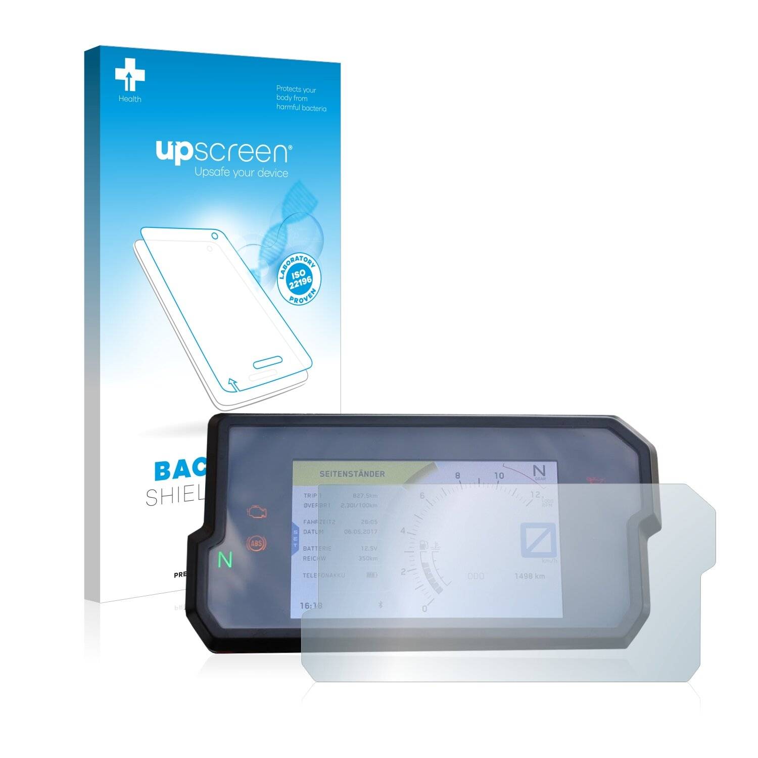 upscreen Bacteria Shield Clear Premium Antibakterielle Displayschutzfolie für KTM 125 Duke
