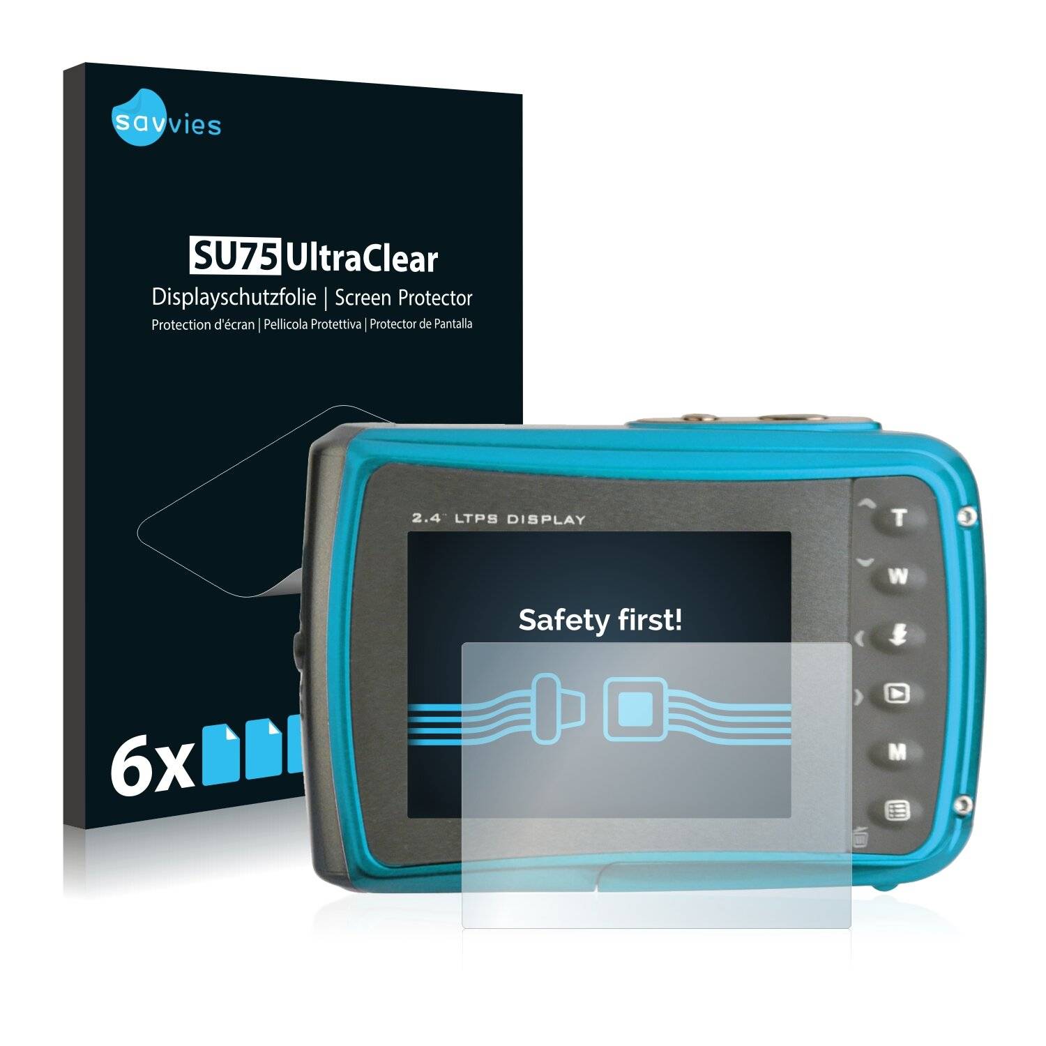 6x Savvies SU75 Displayschutzfolie für easypix Aquapix W1024