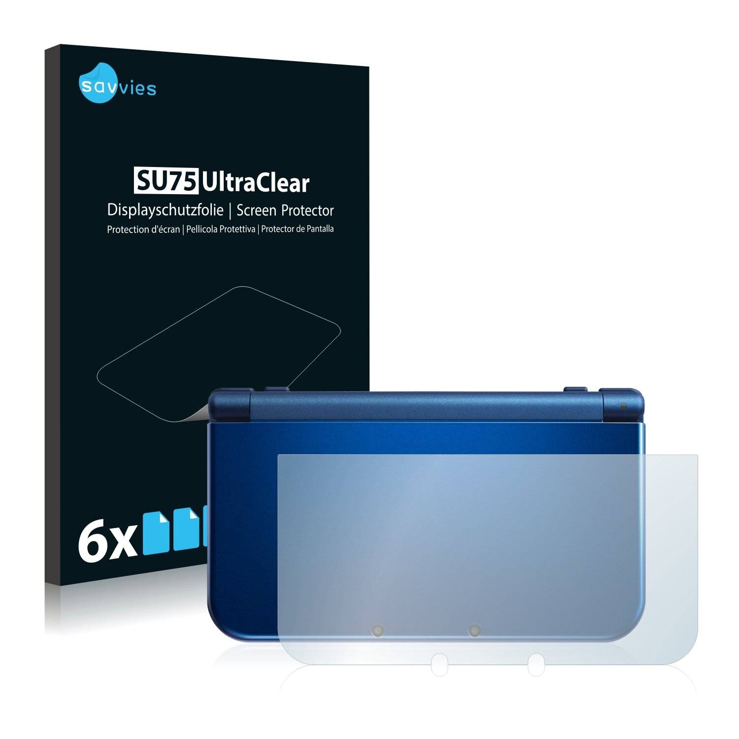 6x Savvies SU75 Displayschutzfolie für Nintendo New 3DS XL