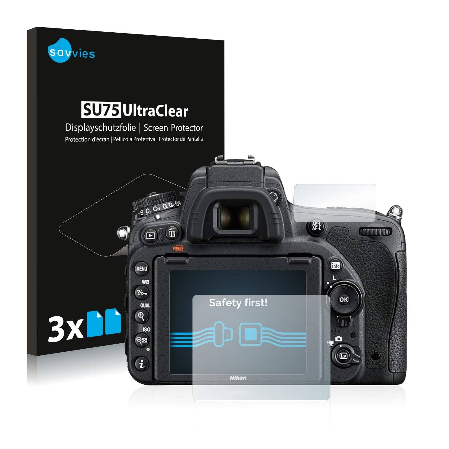 6x Savvies SU75 Displayschutzfolie für Nikon