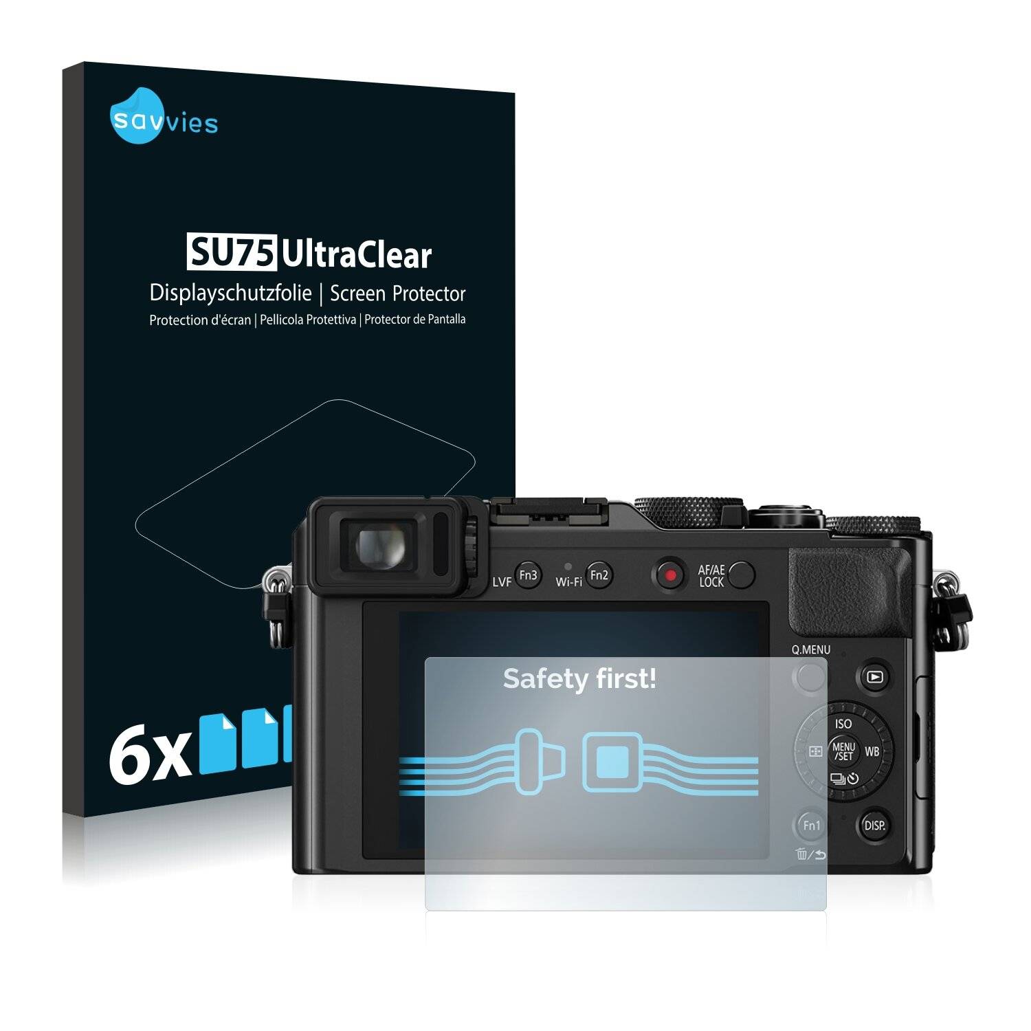 6x Savvies SU75 Displayschutzfolie für Panasonic Lumix