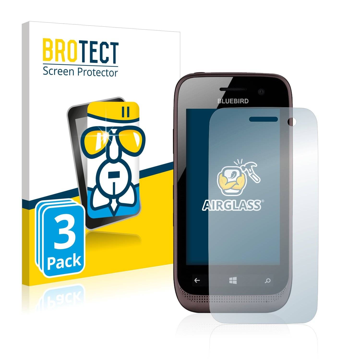 3x BROTECT AirGlass Schutzglas Folie für Bluebird