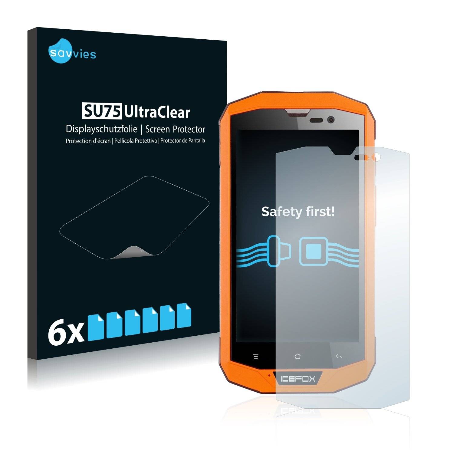 6x Savvies SU75 Displayschutzfolie für Icefox Hero