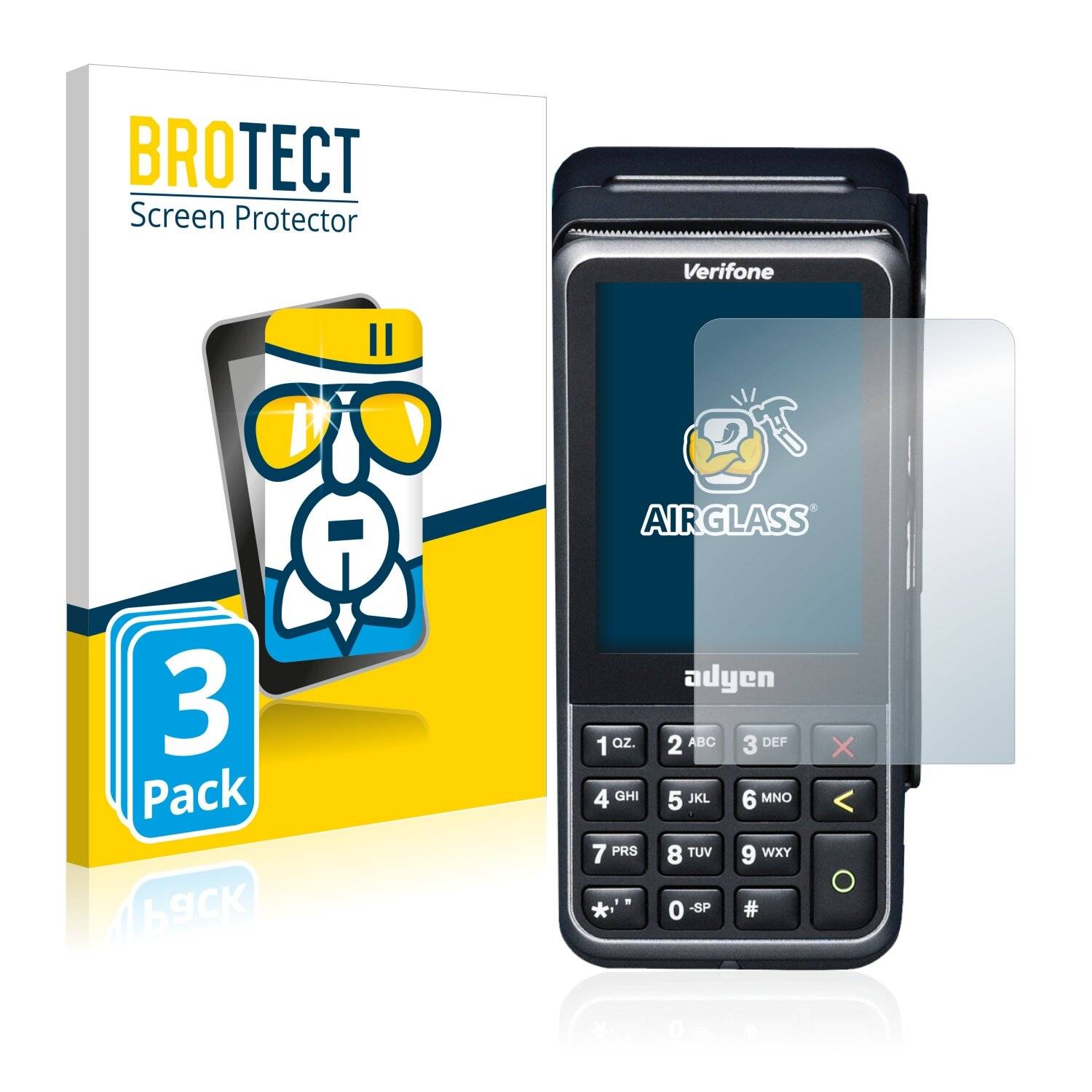 3x BROTECT AirGlass Schutzglas Folie für Verifone