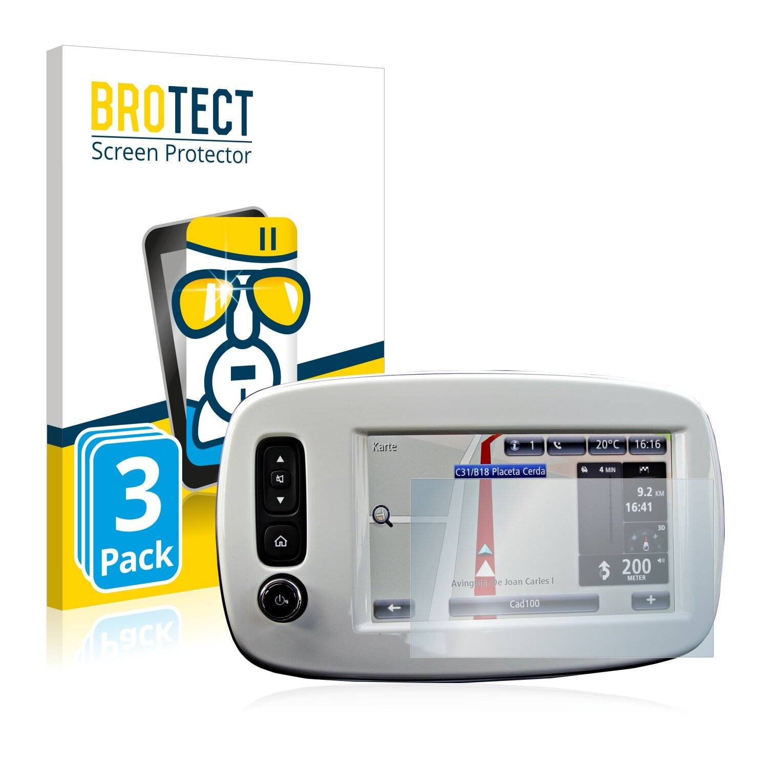 3x BROTECT AirGlass Schutzglas Folie für TomTom Smart 453