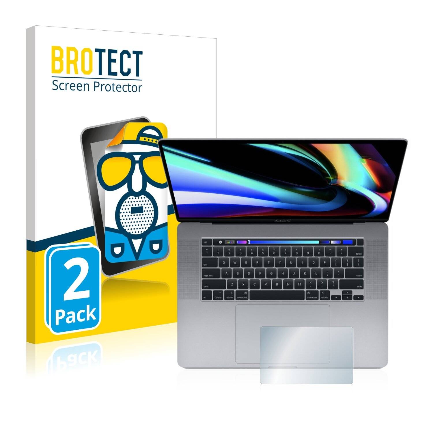 2x BROTECT Matte Displayschutzfolie für Apple MacBook Pro 16 2019 (Touch Trackpad) -