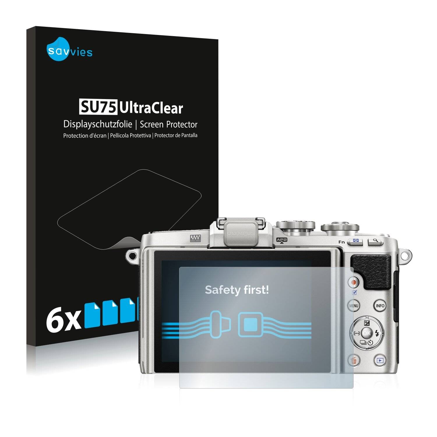 6x Savvies SU75 Displayschutzfolie für Olympus PEN