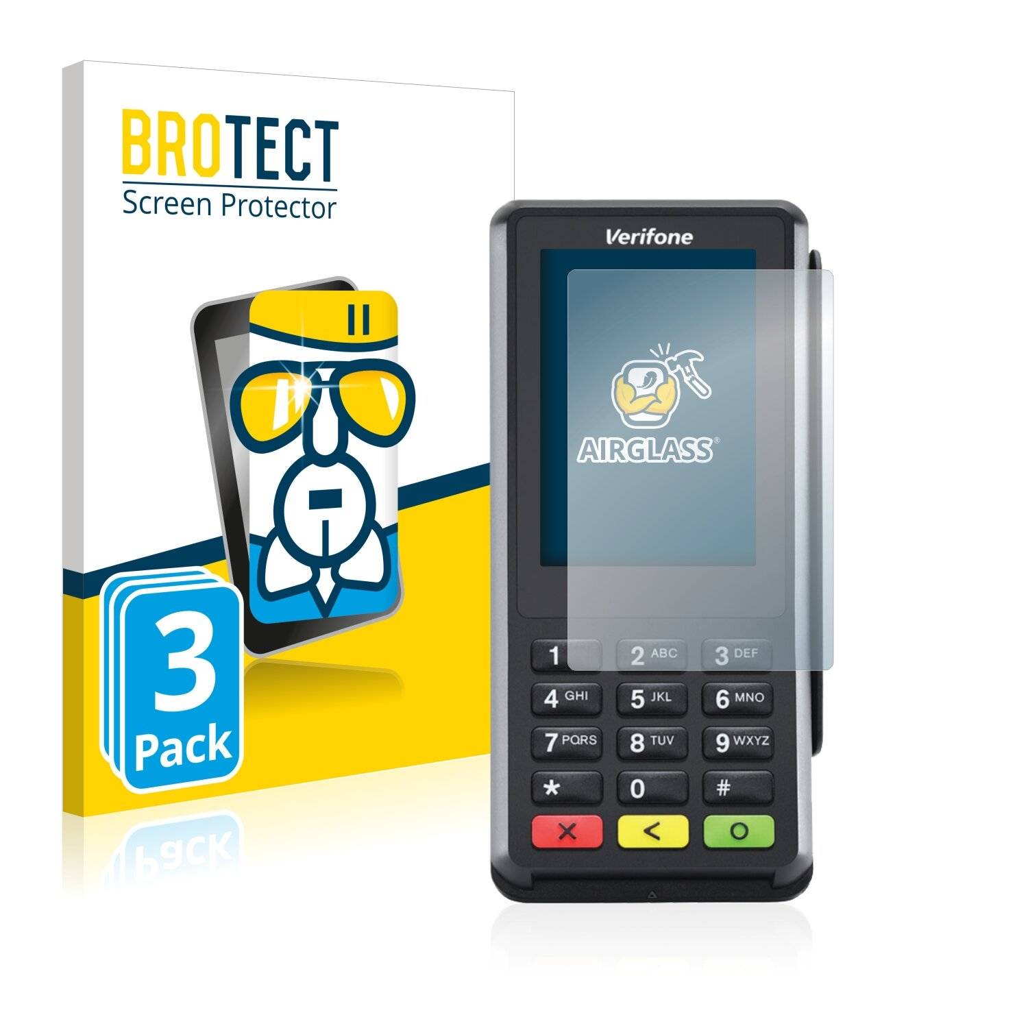 3x BROTECT AirGlass Schutzglas Folie für Verifone