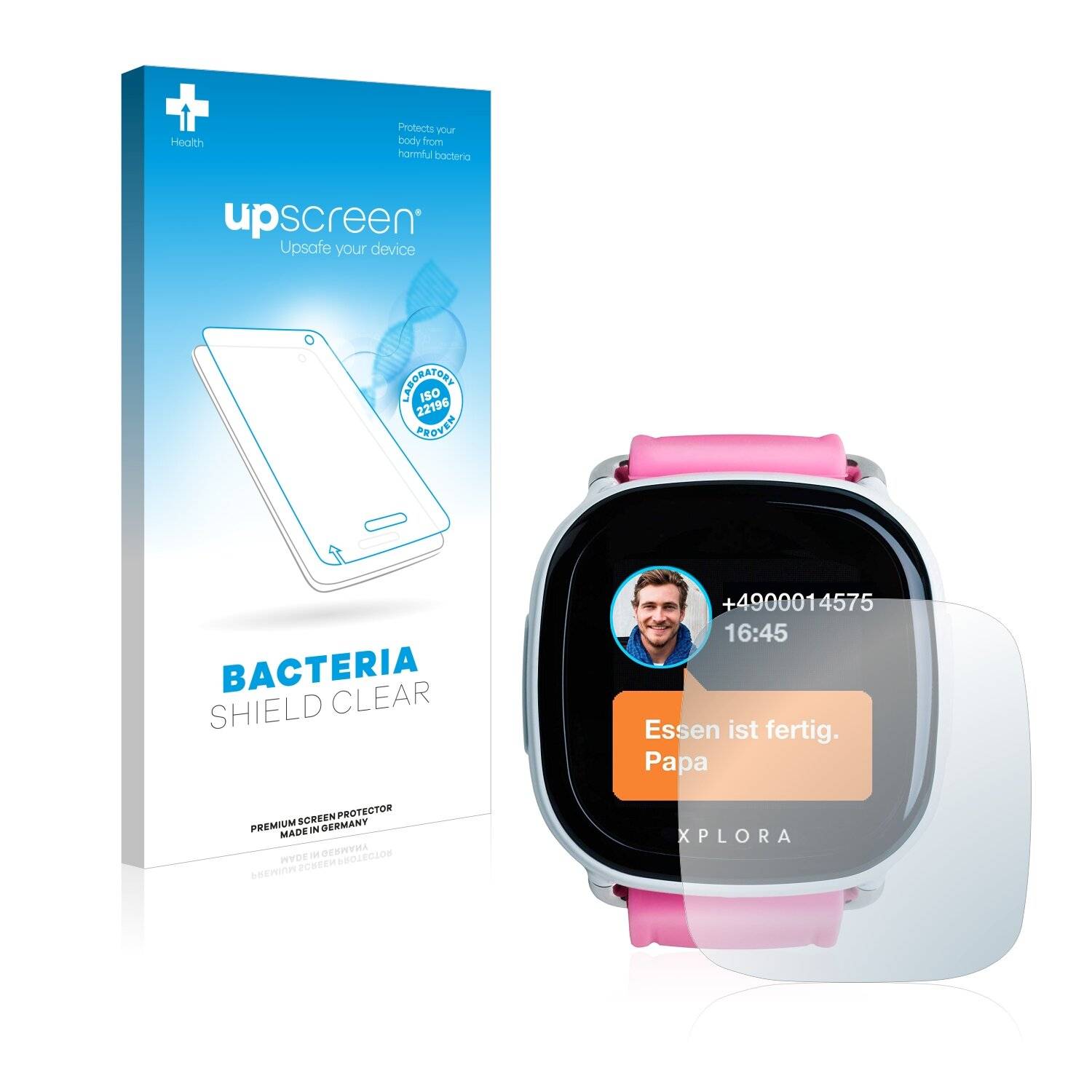 upscreen Bacteria Shield Clear Premium Antibakterielle Displayschutzfolie für Xplora Go
