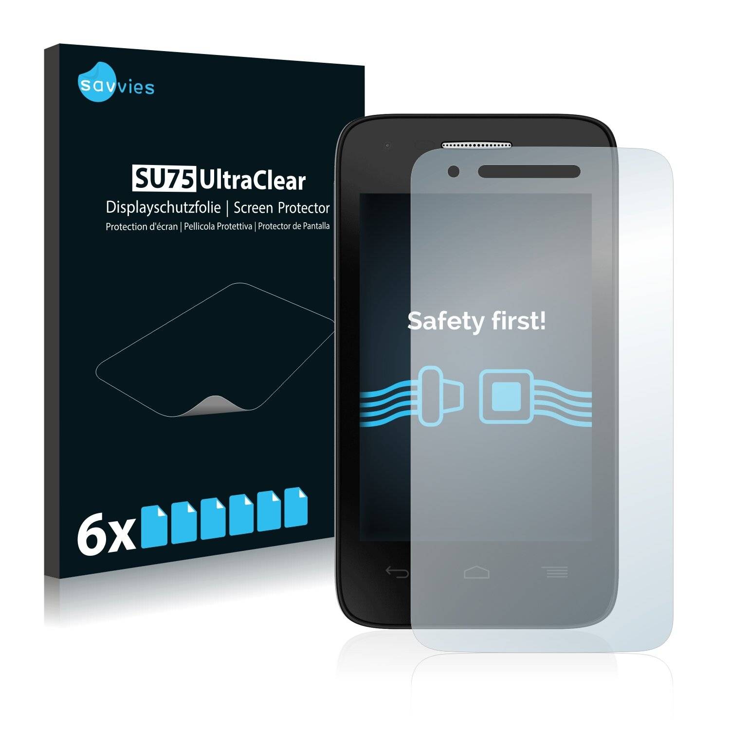 6x Savvies SU75 Displayschutzfolie für Alcatel One Touch Pop