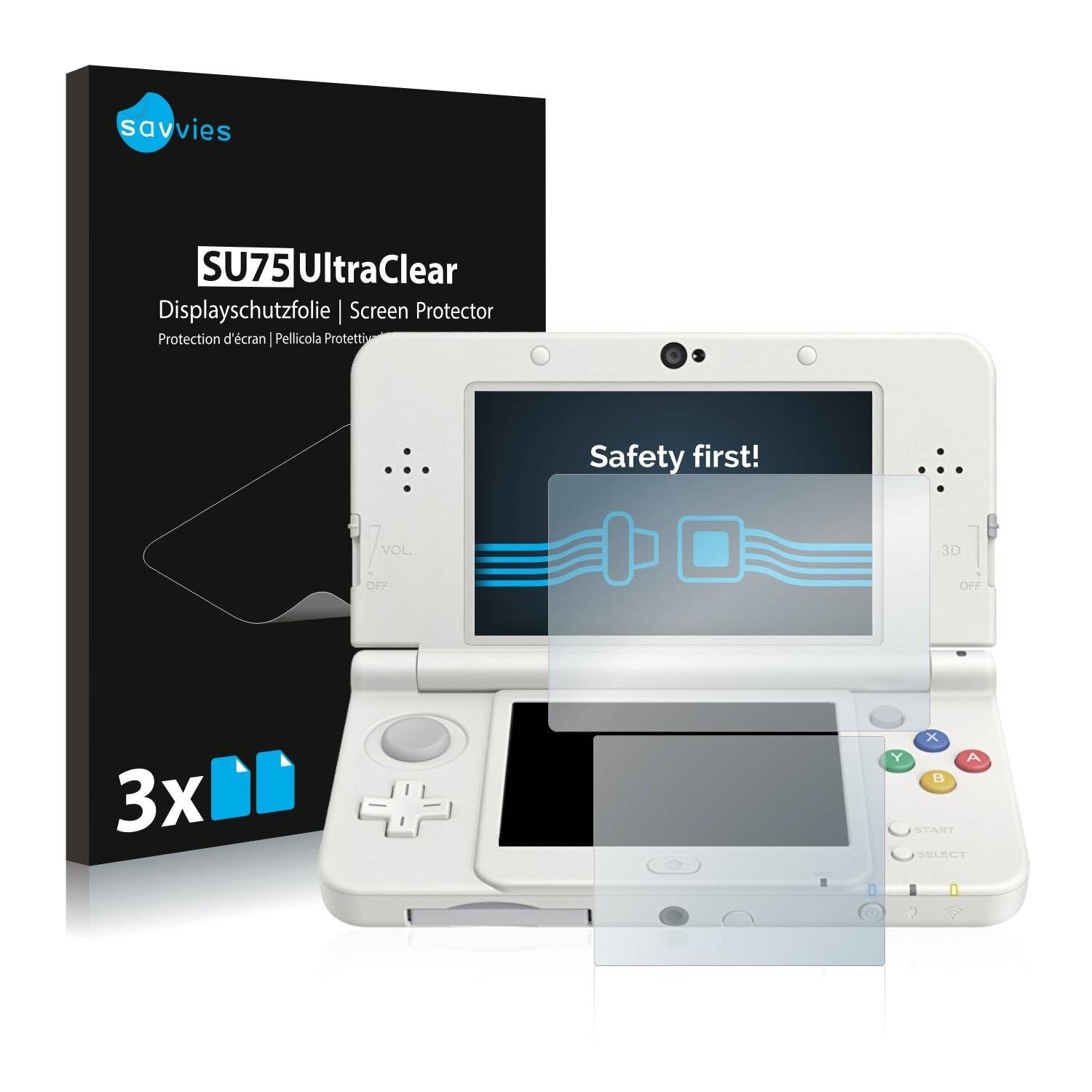 6x Savvies SU75 Displayschutzfolie für Nintendo New