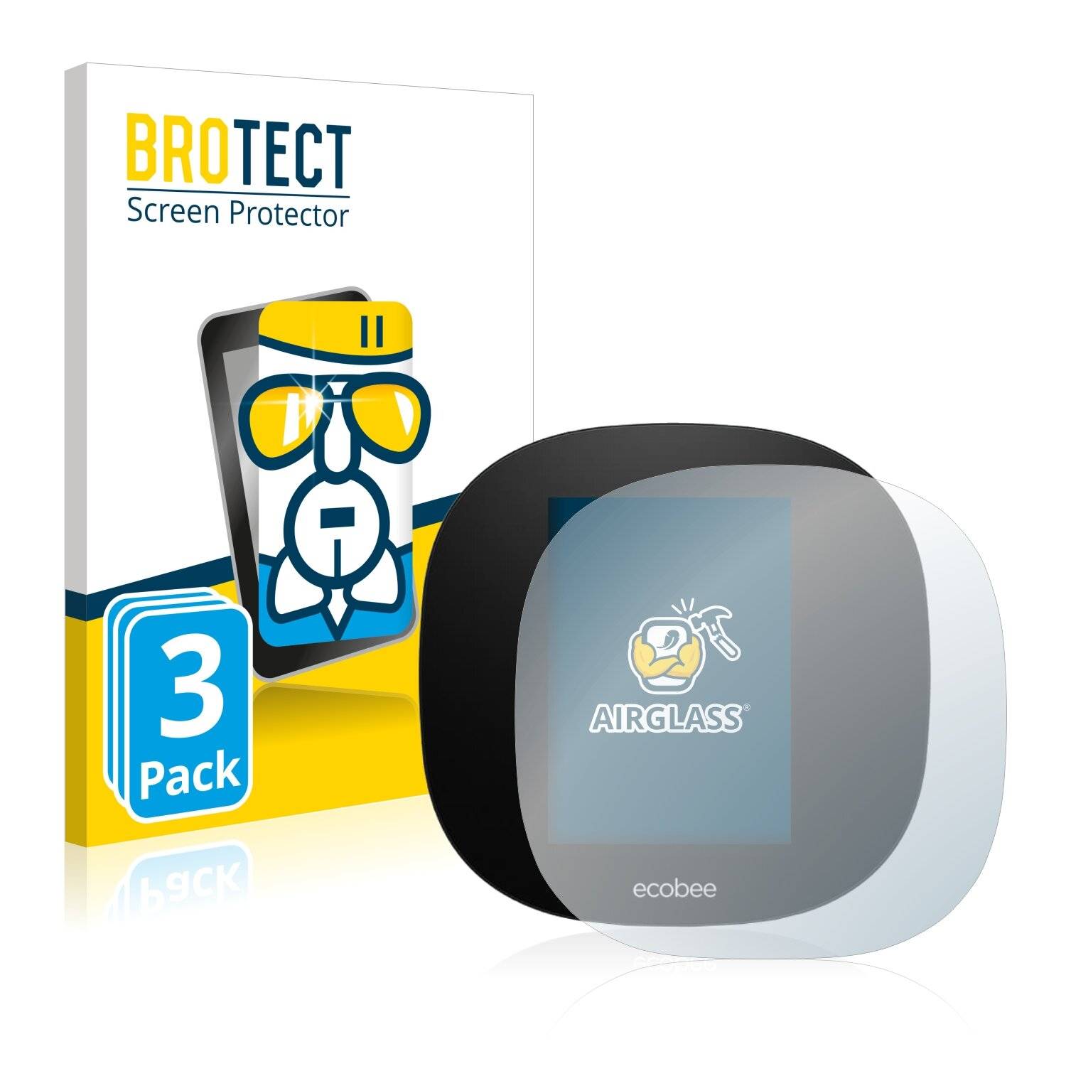 3x BROTECT AirGlass Schutzglas Folie für ecobee 3