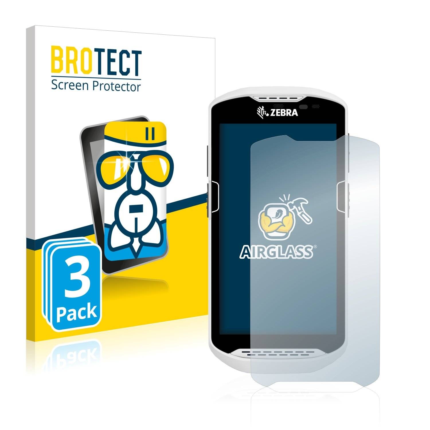 3x BROTECT AirGlass Schutzglas Folie für Zebra
