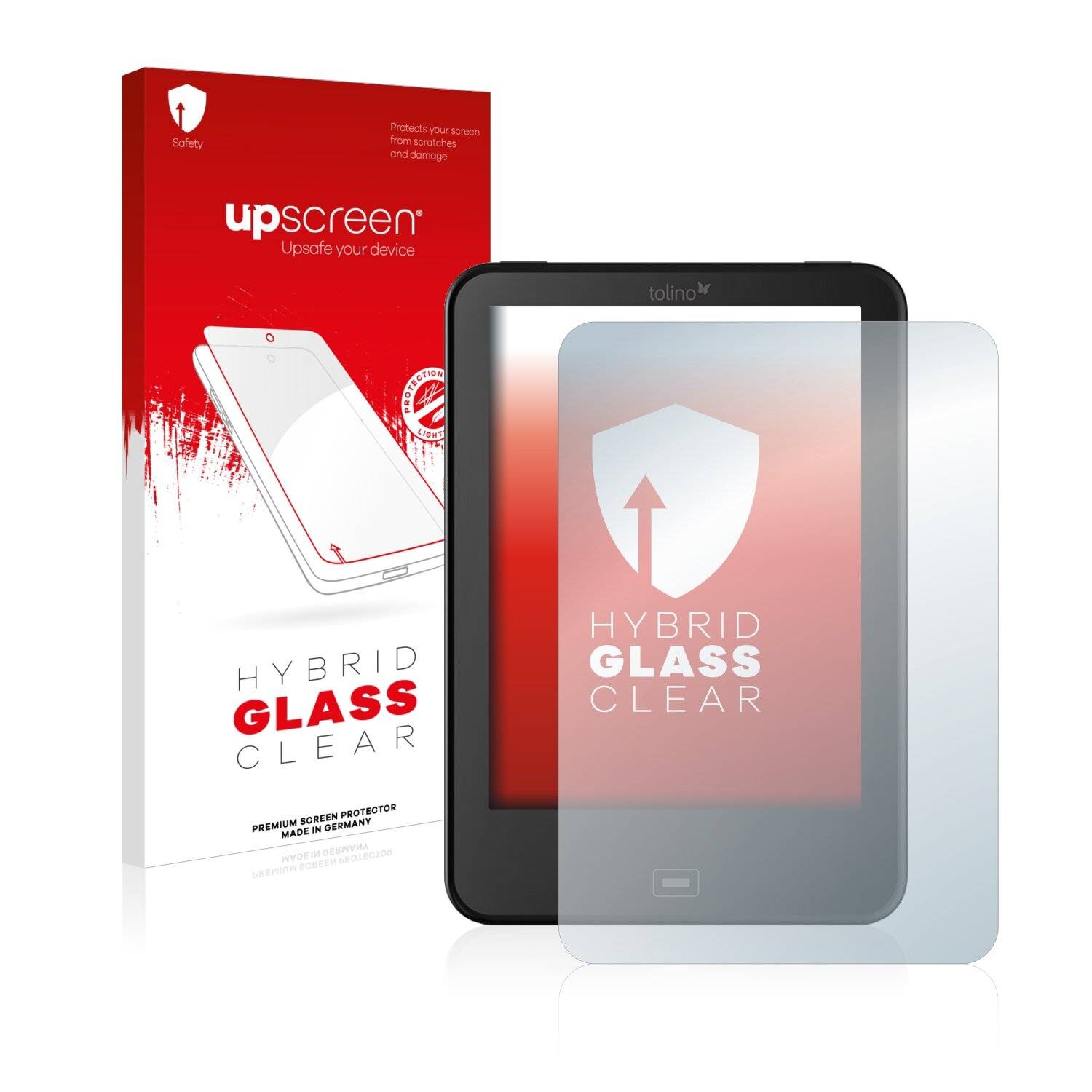 upscreen Hybrid Glass Clear Premium Schutzglas Folie für Tolino Vision 3
