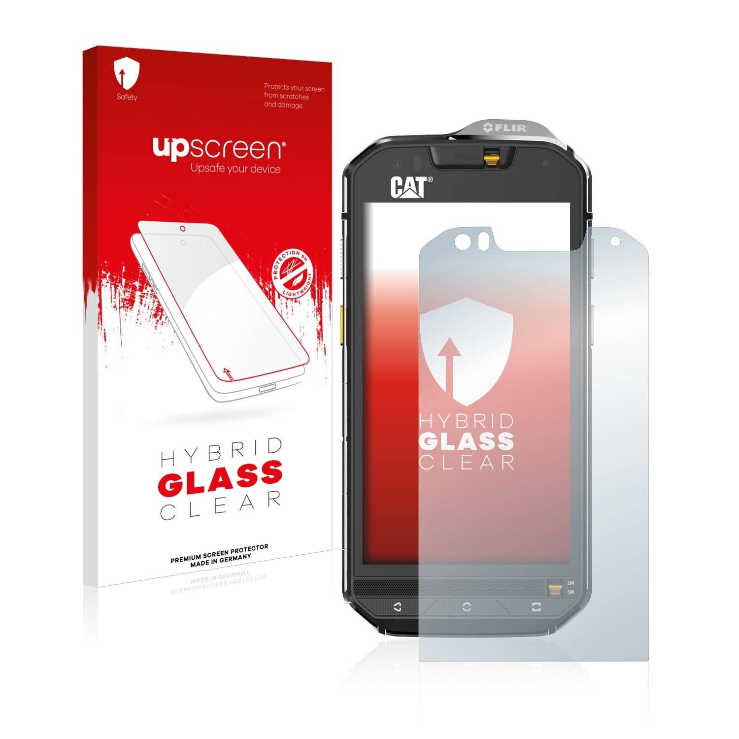 upscreen Hybrid Glass Clear Premium Schutzglas Folie für Caterpillar Cat