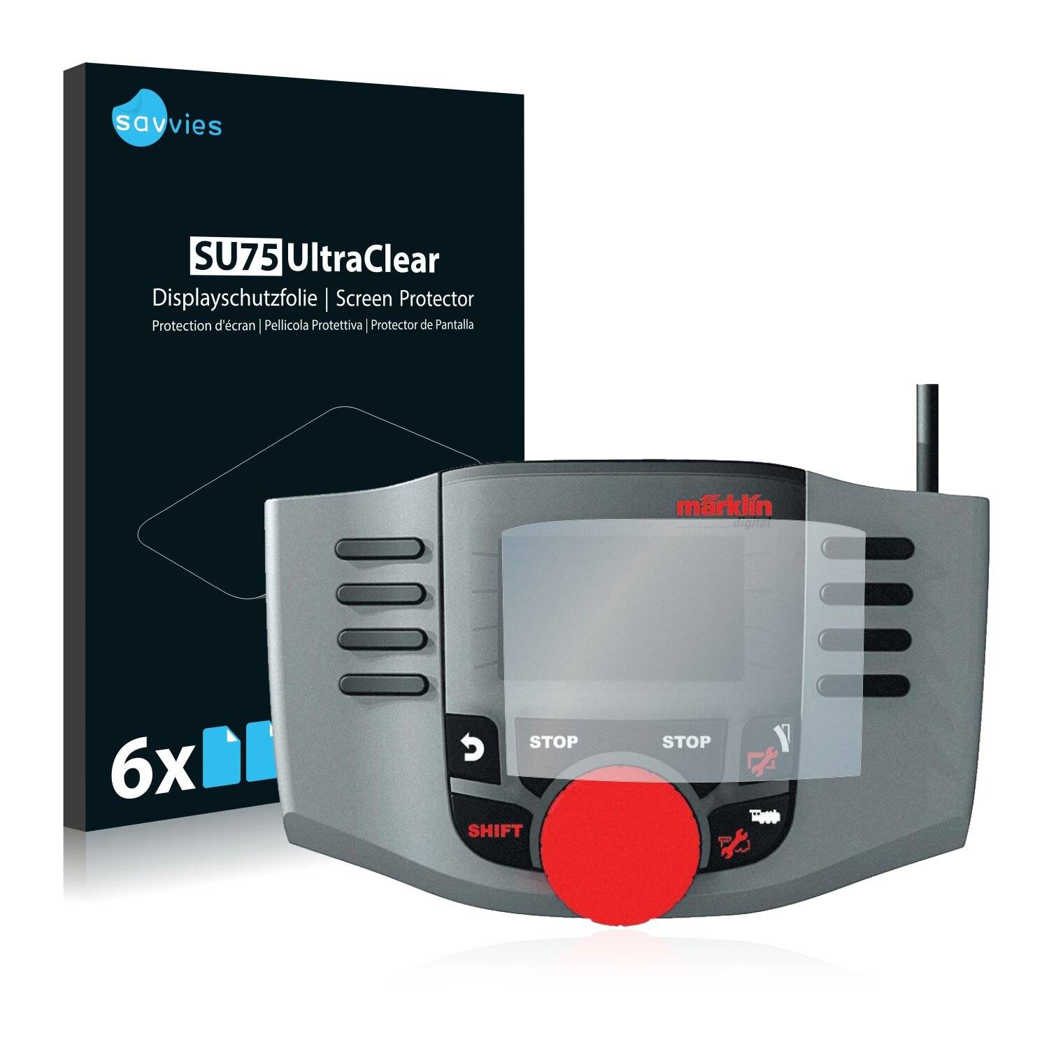 6x Savvies SU75 Displayschutzfolie für Märklin Mobile Station 2