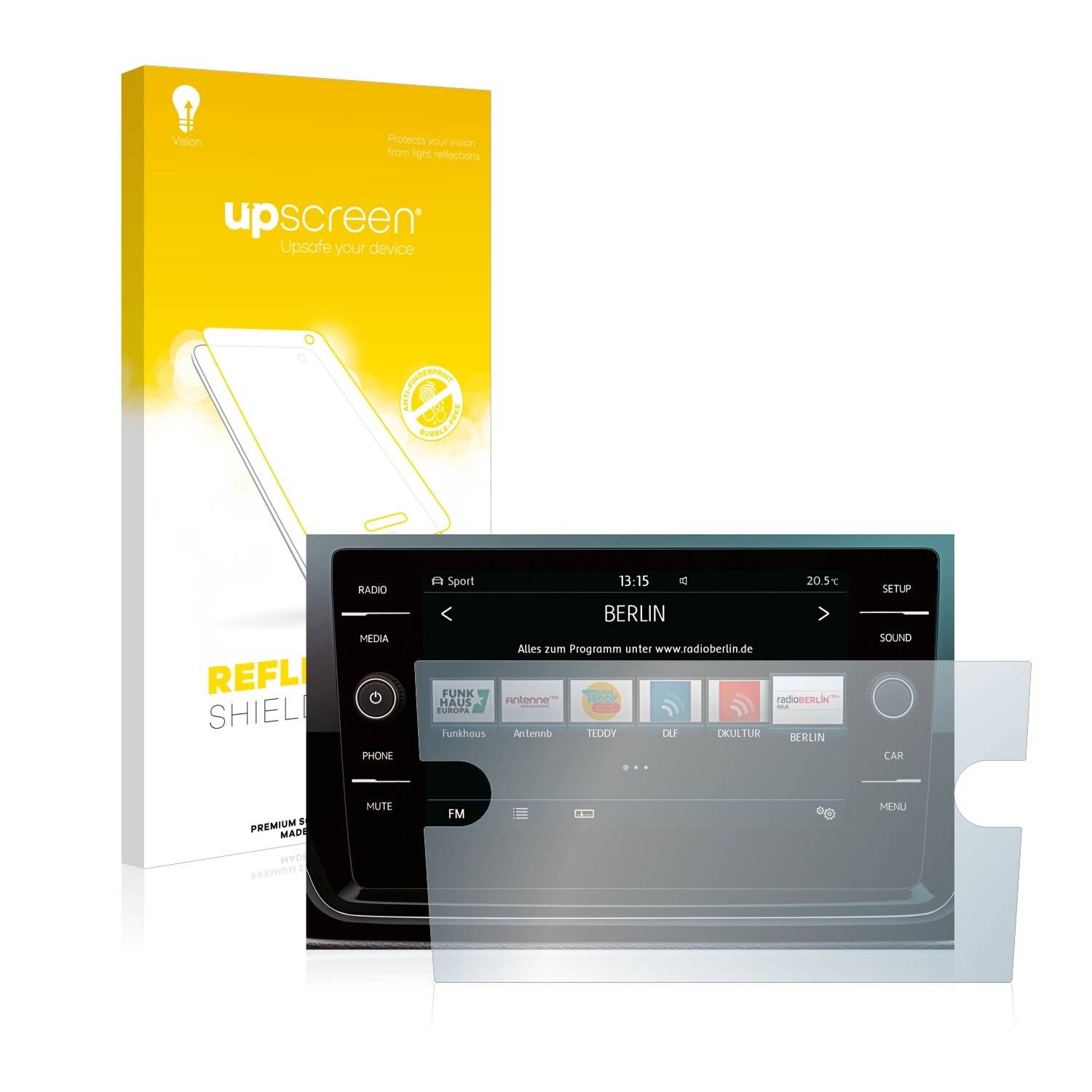 upscreen Reflection Shield Matte Premium Displayschutzfolie für Volkswagen Arteon 2017-2019