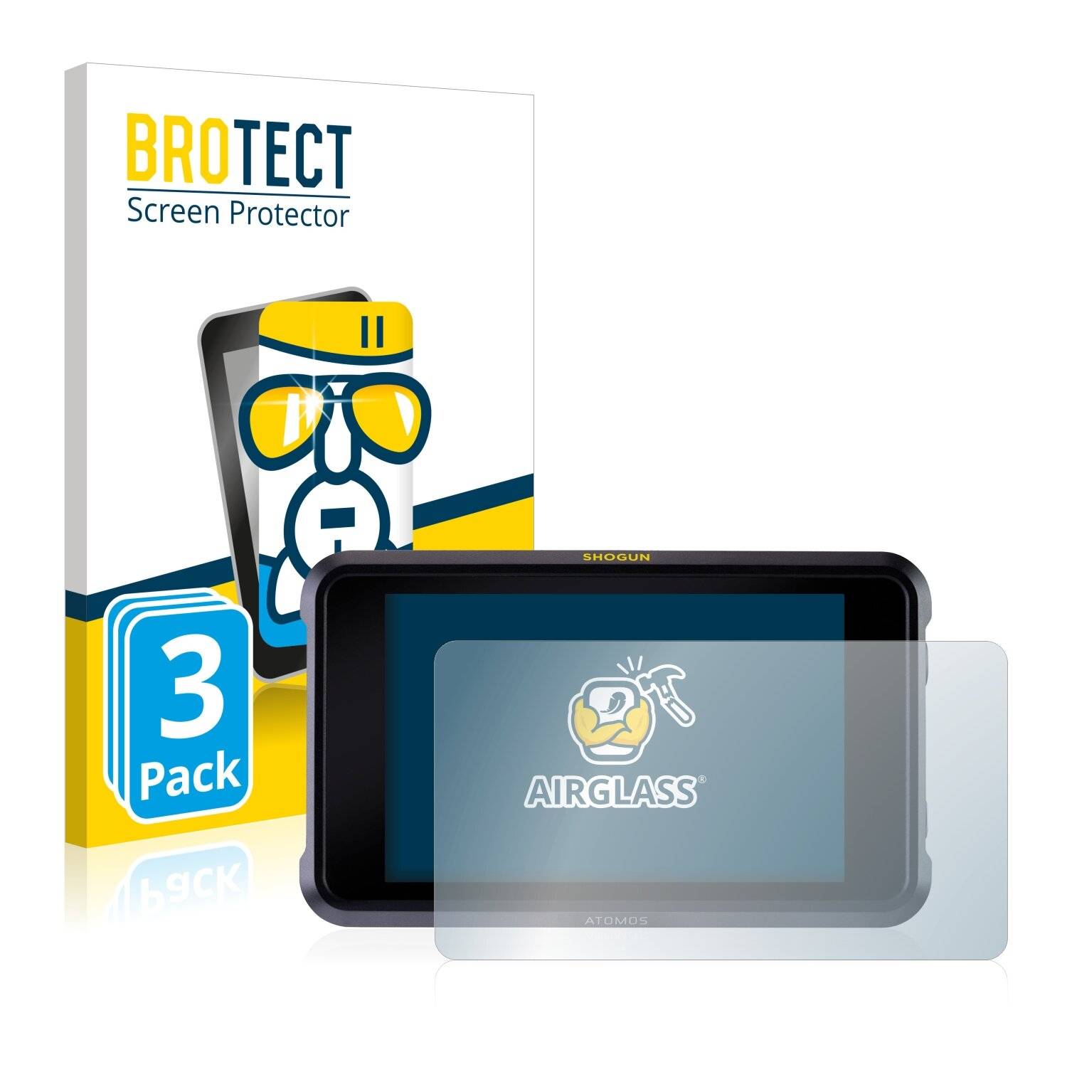 3x BROTECT AirGlass Schutzglas Folie für Atomos Shogun