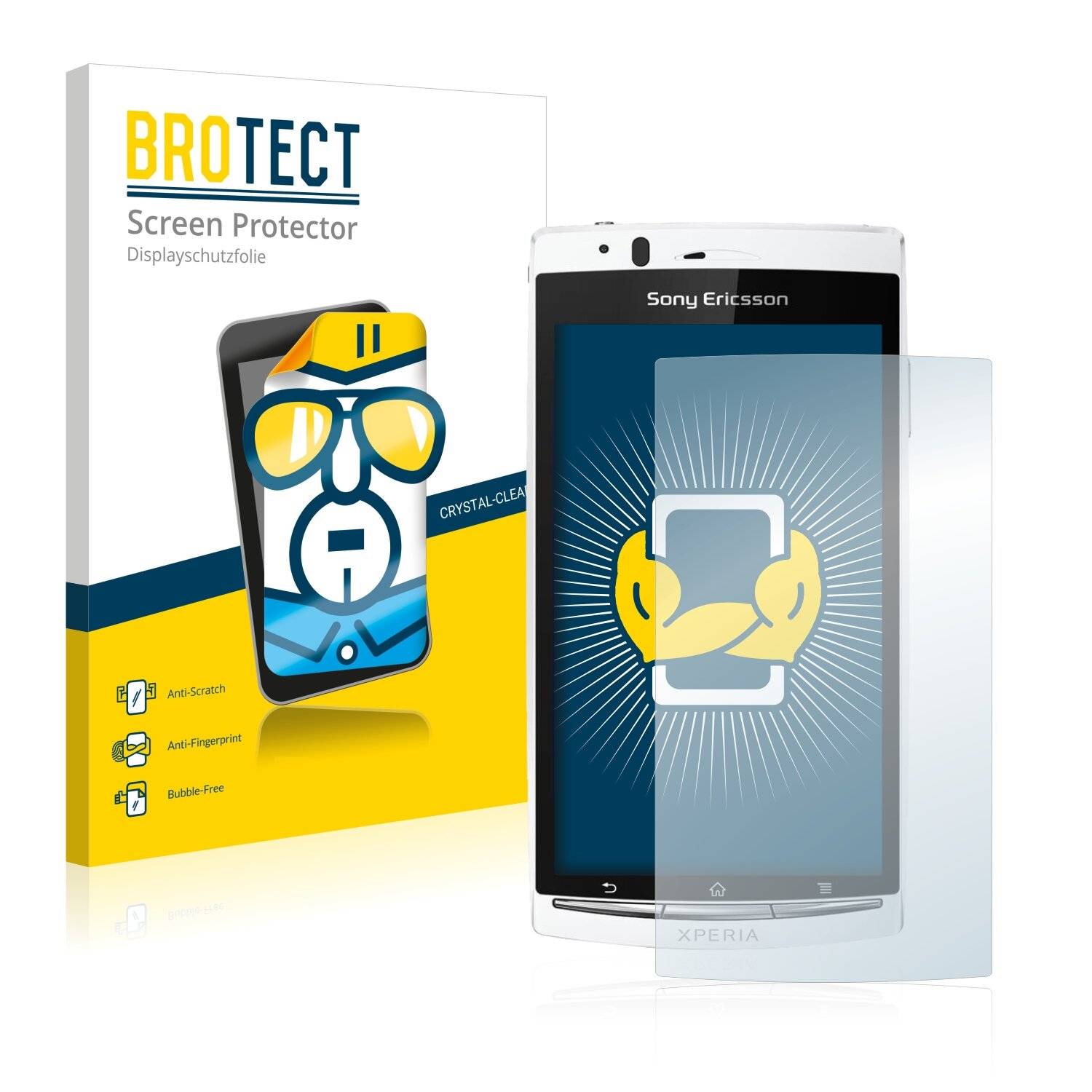 2x BROTECT HD-Clear Displayschutzfolie für Sony Ericsson Xperia Arc S