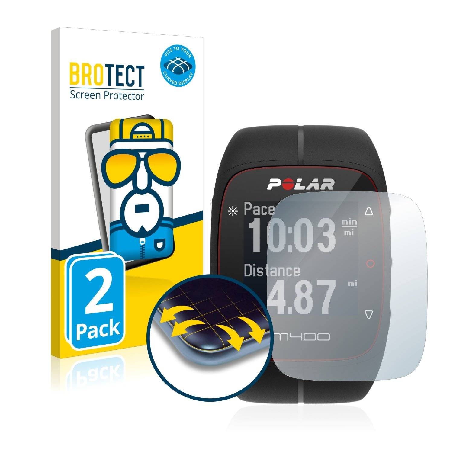 2x BROTECT Flex Full-Cover Displayschutzfolie für Polar