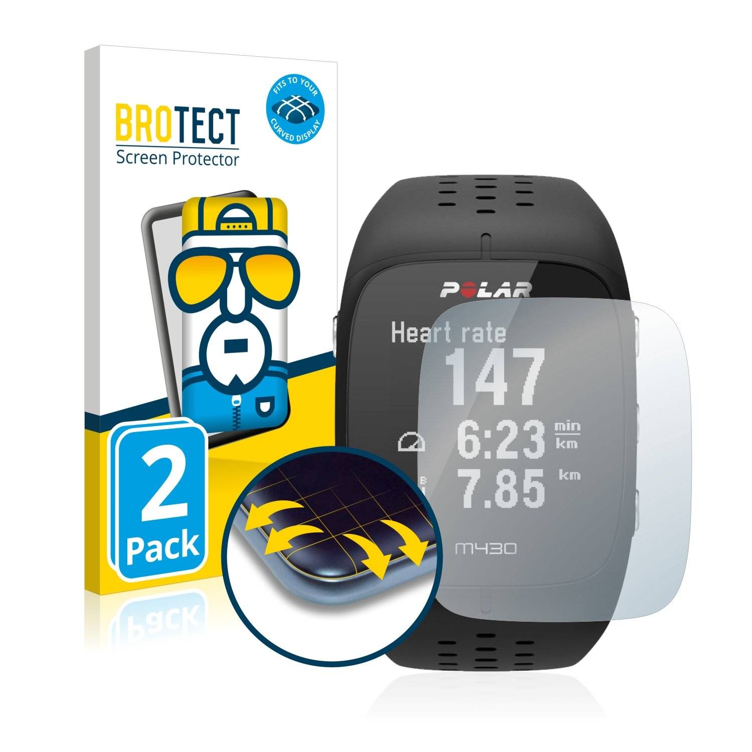 2x BROTECT Flex Full-Cover Displayschutzfolie für Polar