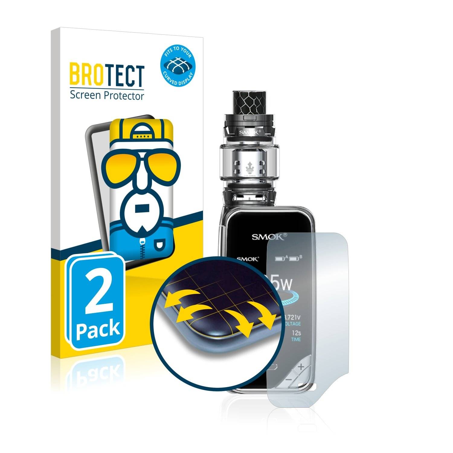 2x BROTECT Flex Full-Cover Displayschutzfolie für Smok
