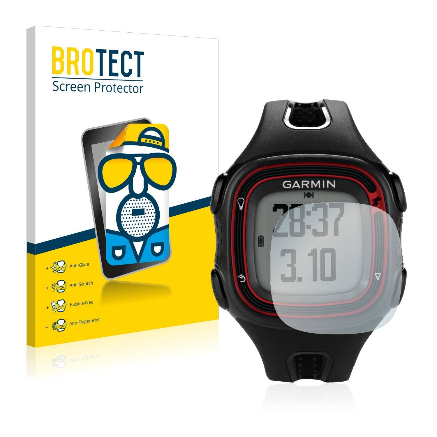 2x BROTECT Matte Displayschutzfolie für Garmin Forerunner 10 Black/Red - Entspiegelt,