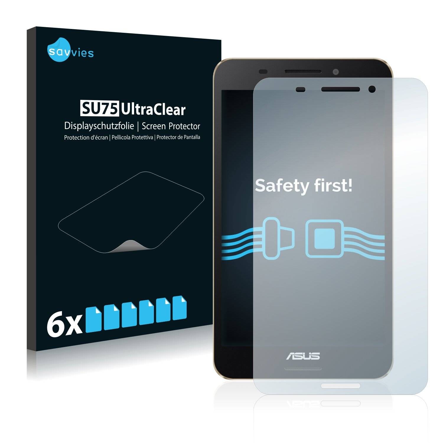 6x Savvies SU75 Displayschutzfolie für Asus FonePad 7
