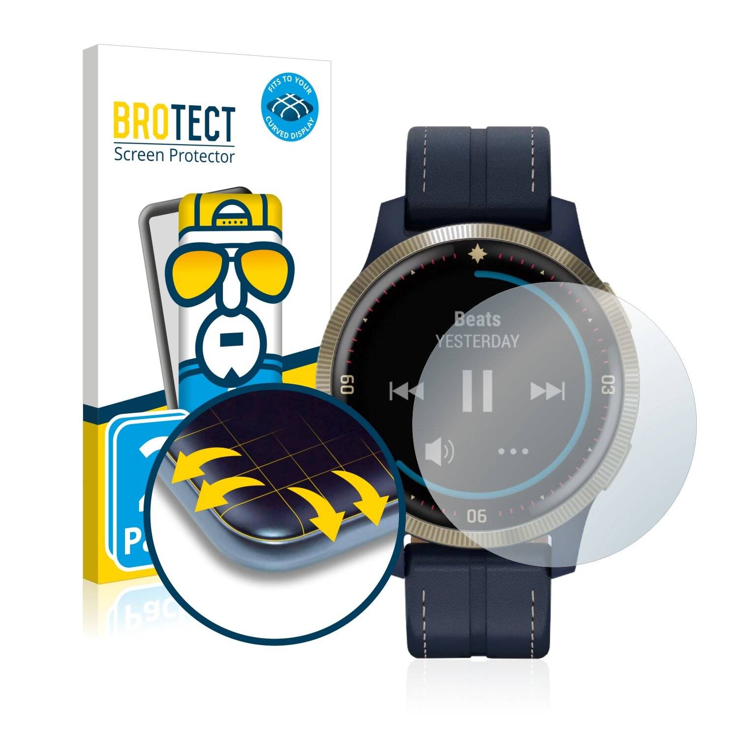2x BROTECT Flex Full-Cover Displayschutzfolie für Garmin Legacy Hero Captain Marvel (40