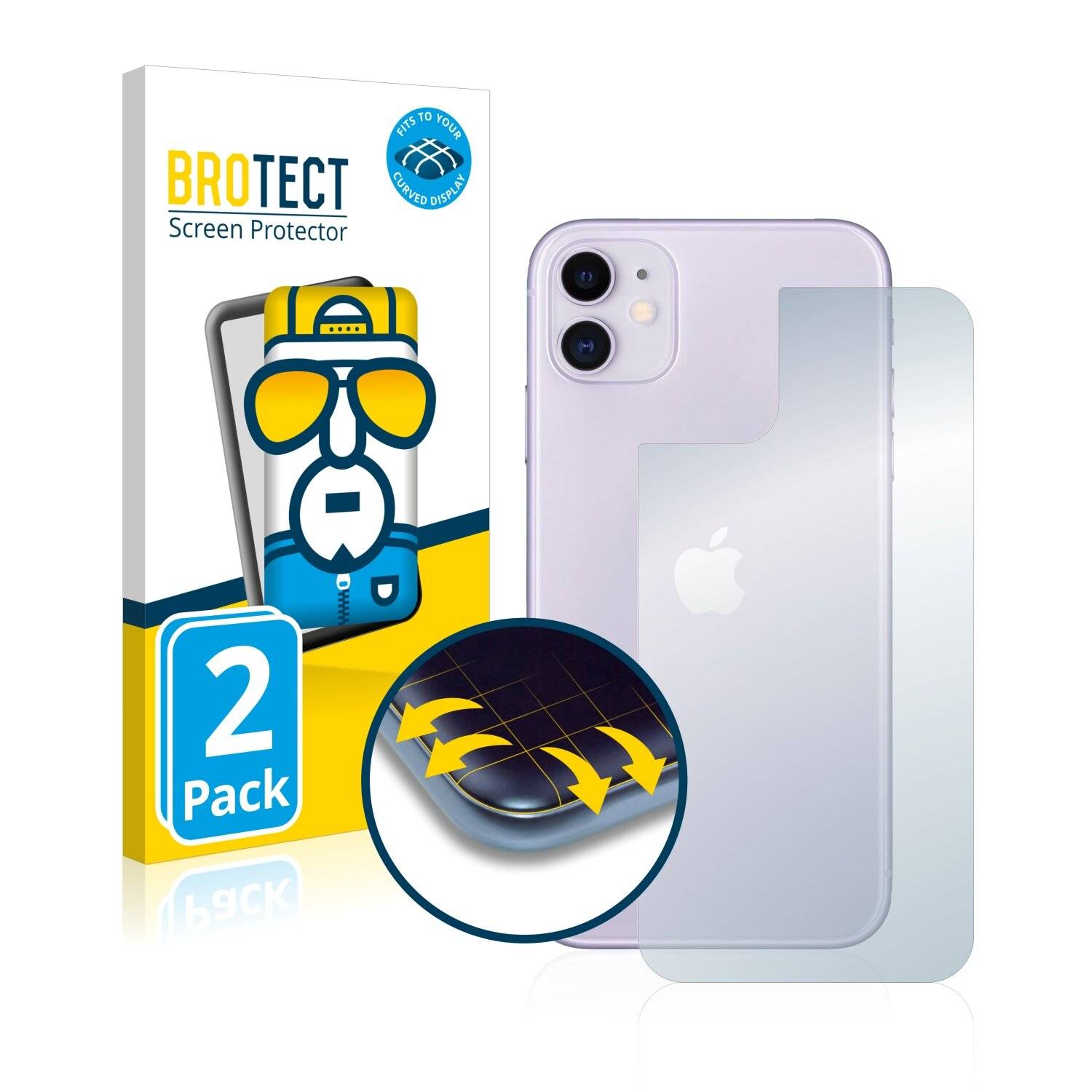 2x BROTECT Flex Full-Cover Displayschutzfolie für Apple iPhone 11