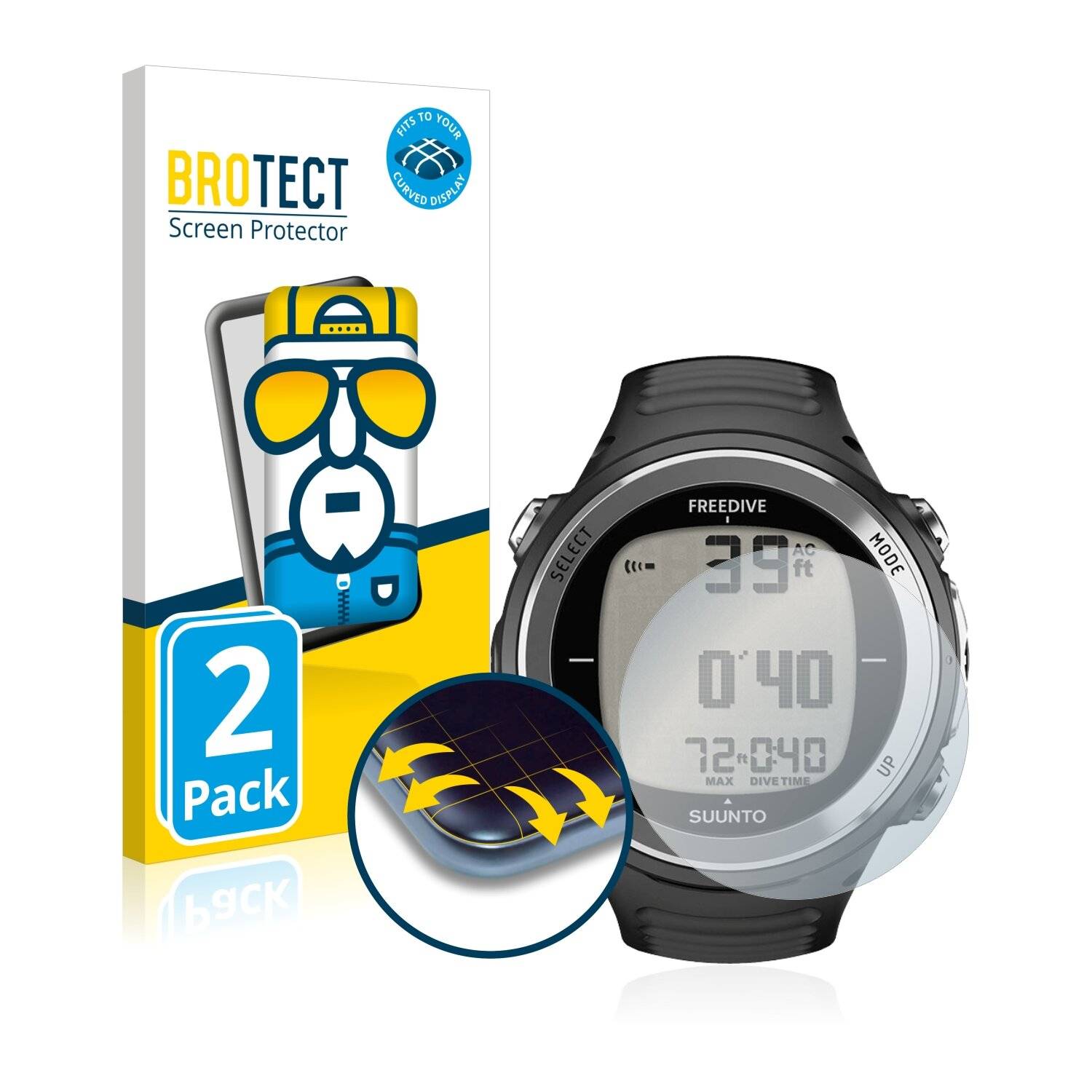 2x BROTECT Flex Full-Cover Displayschutzfolie für Suunto