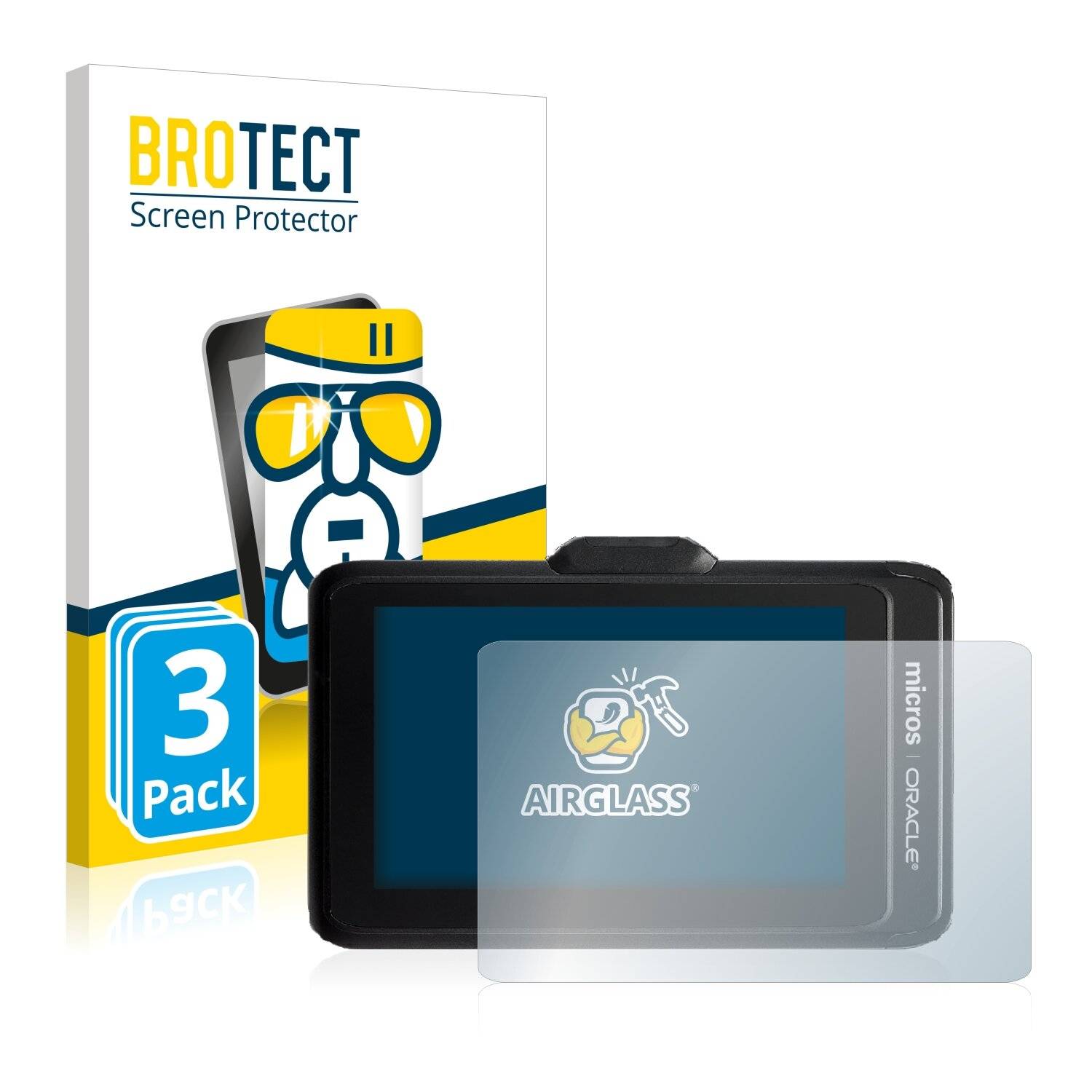 3x BROTECT AirGlass Schutzglas Folie für Oracle Micros Tablet