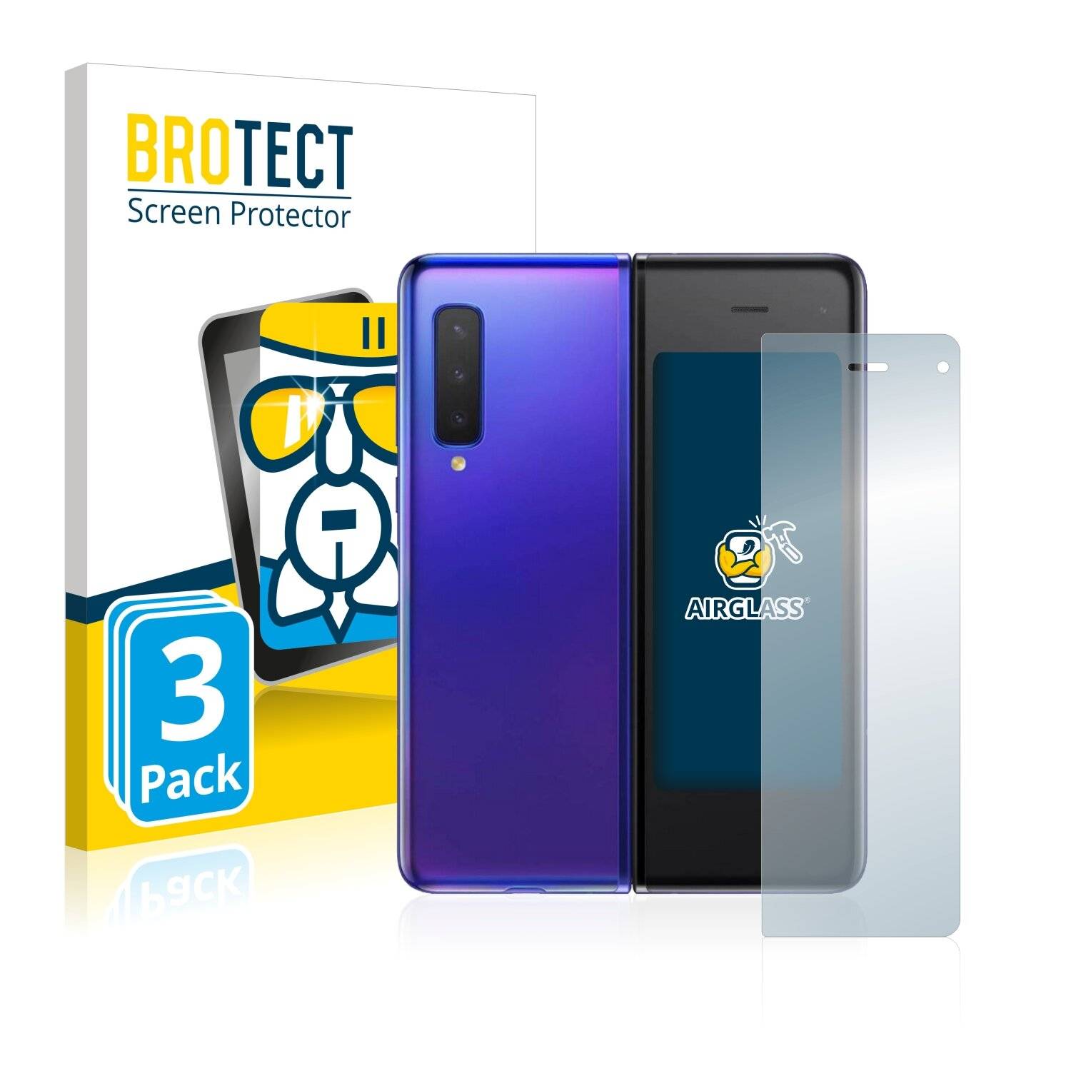 3x BROTECT AirGlass Schutzglas Folie für Samsung Galaxy