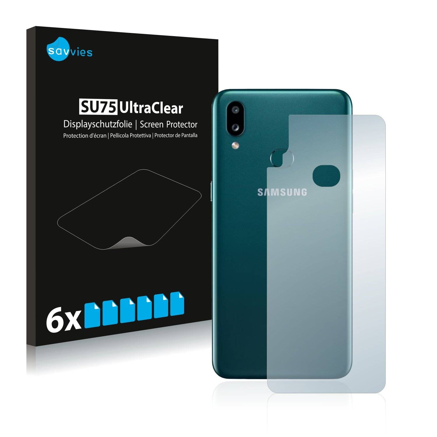 6x Savvies SU75 Displayschutzfolie für Samsung Galaxy A10s