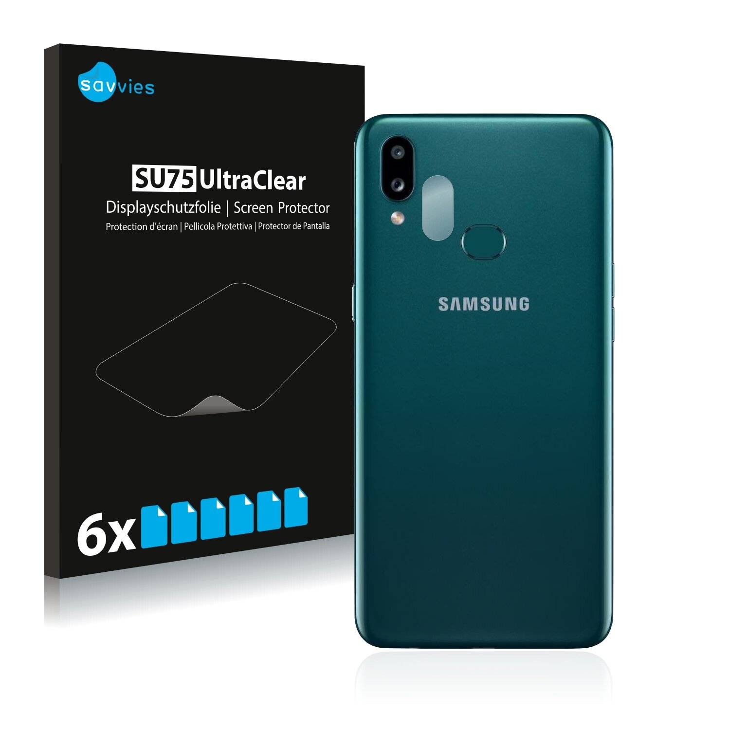 6x Savvies SU75 Displayschutzfolie für Samsung Galaxy A10s (NUR