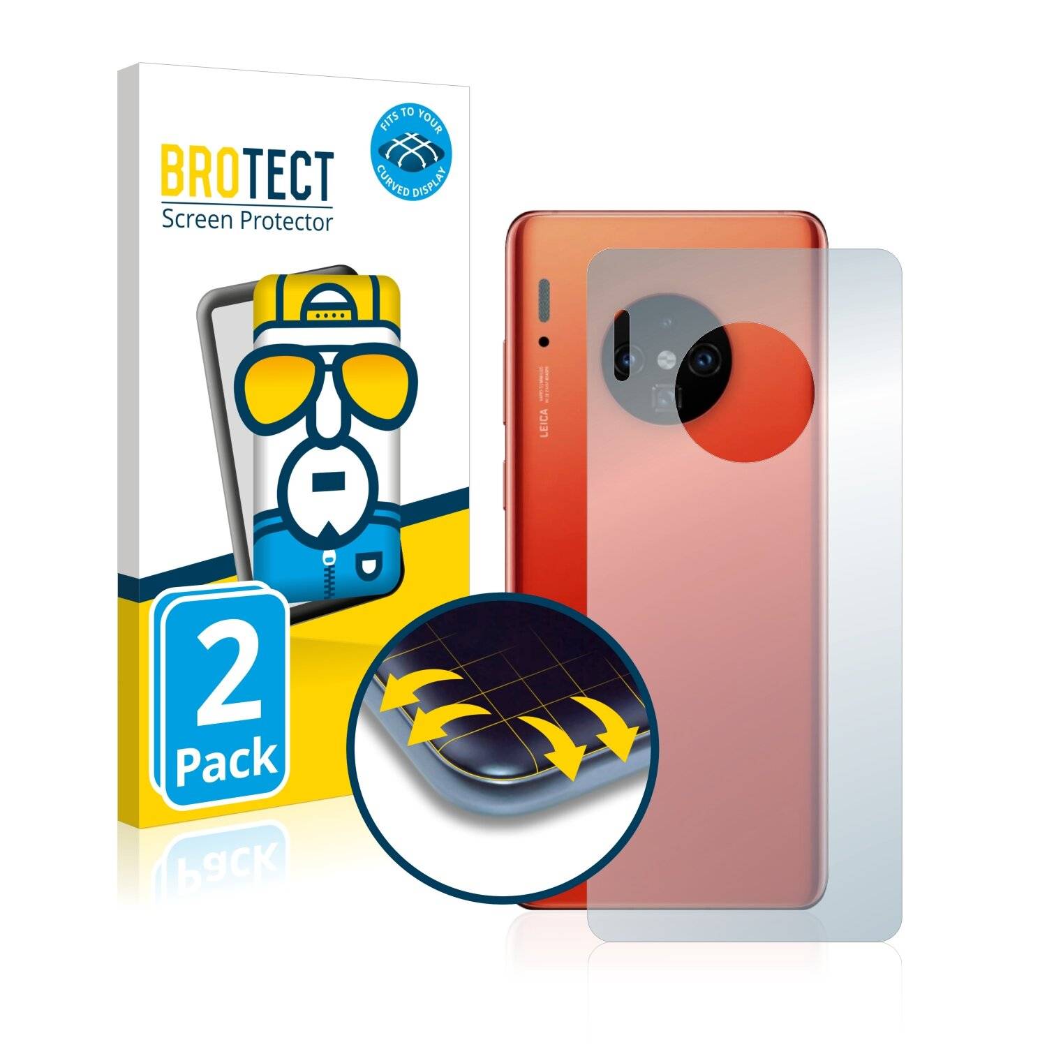 2x BROTECT Flex Full-Cover Displayschutzfolie für Huawei Mate 30 Pro