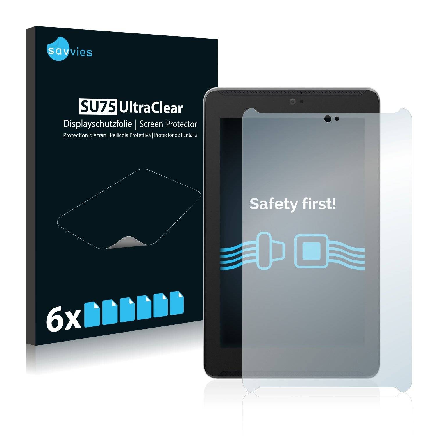 6x Savvies SU75 Displayschutzfolie für Asus FonePad 7