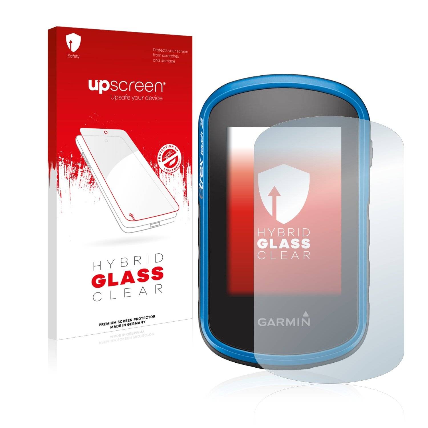 upscreen Hybrid Glass Clear Premium Schutzglas Folie für Garmin eTrex Touch