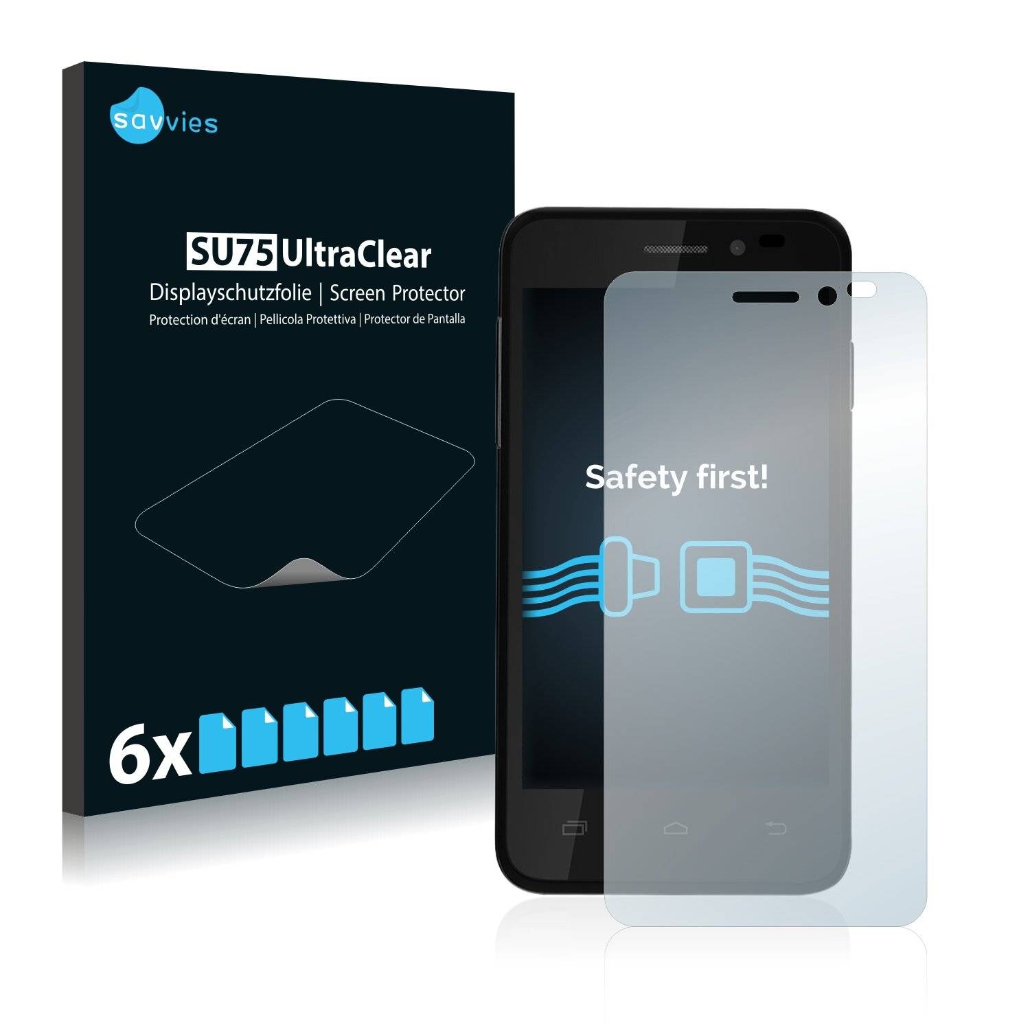 6x Savvies SU75 Displayschutzfolie für Prestigio MultiPhone 5400 DUO