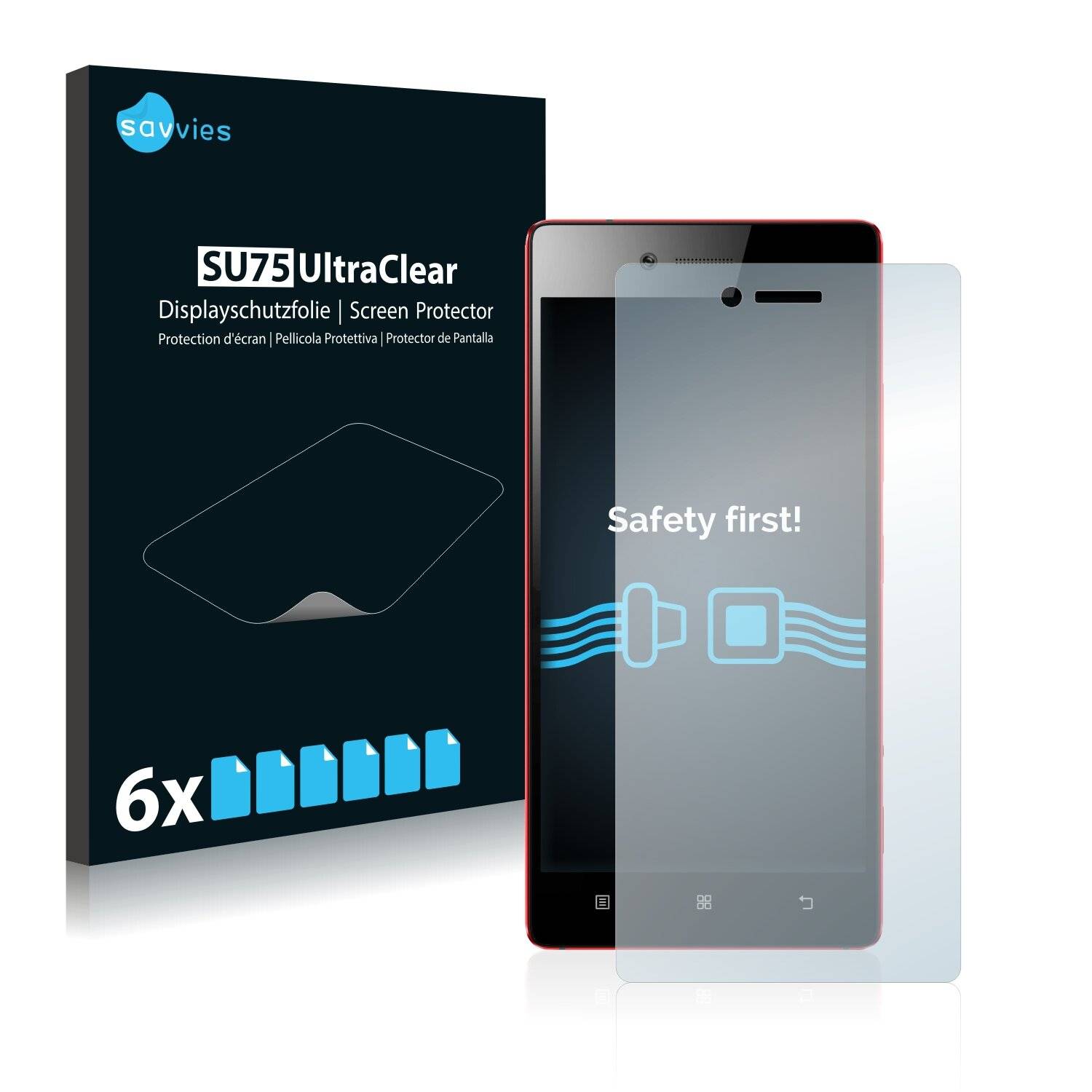 6x Savvies SU75 Displayschutzfolie für Lenovo Vibe