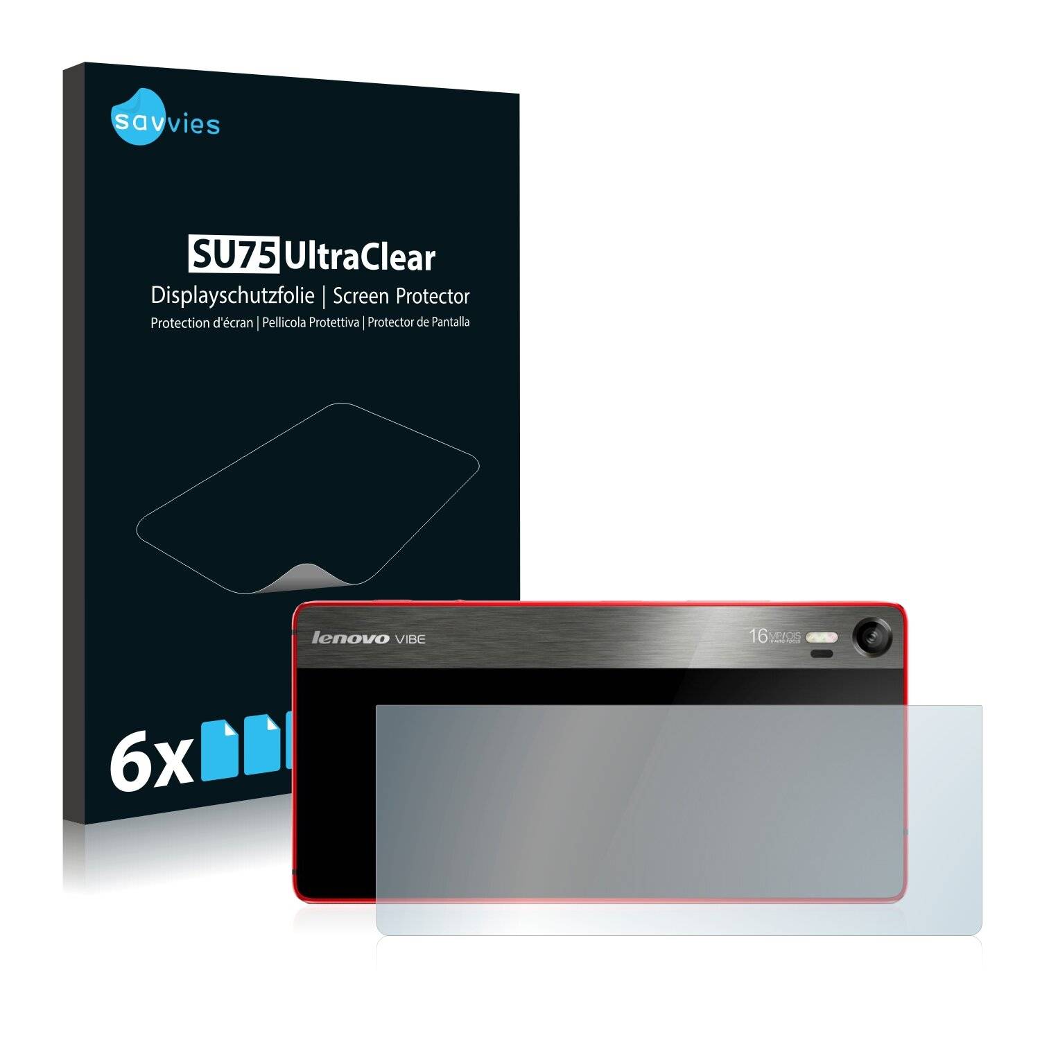 6x Savvies SU75 Displayschutzfolie für Lenovo Vibe Shot